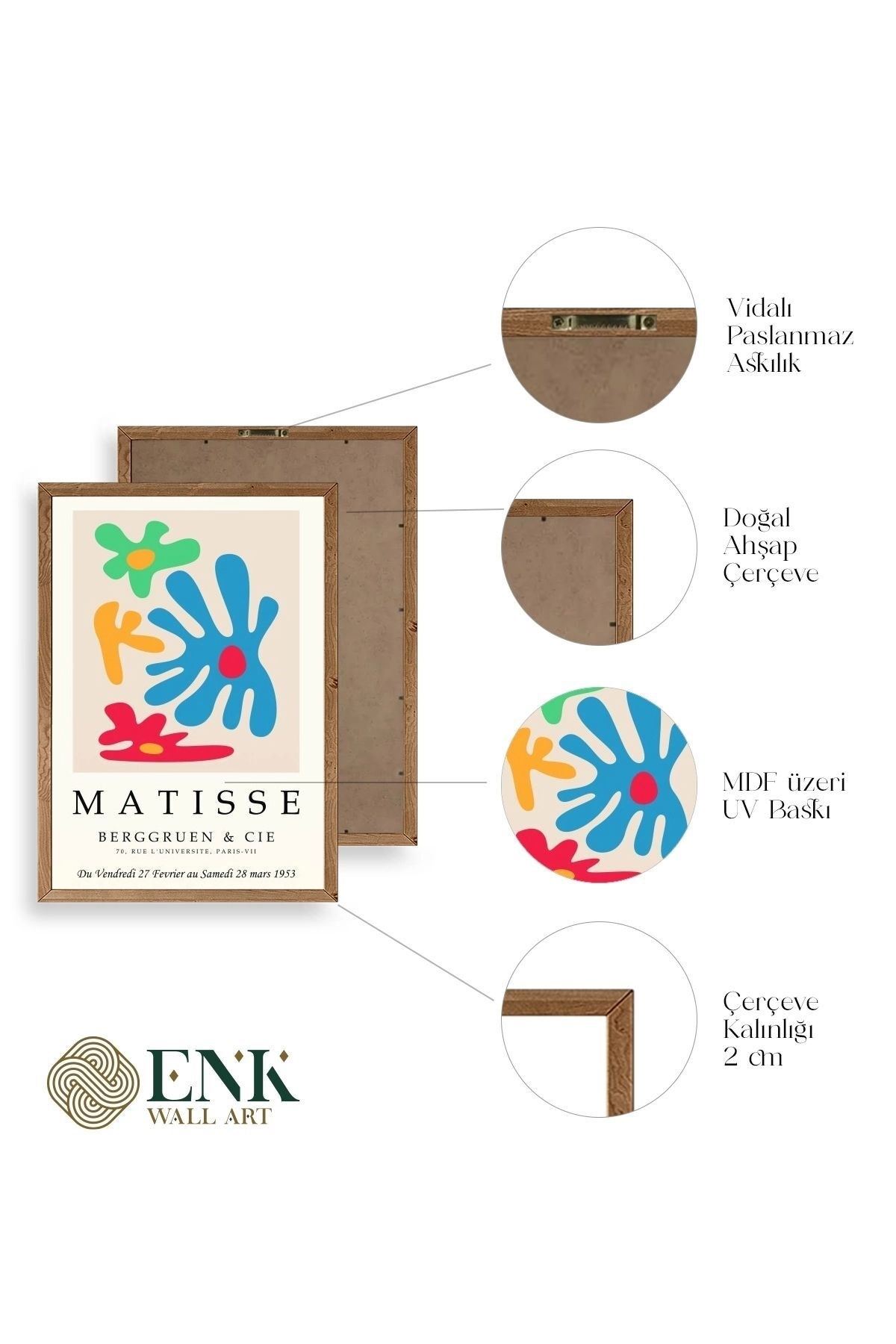 Fransız Ahşap Çerçeveli Tablo 50 x 70