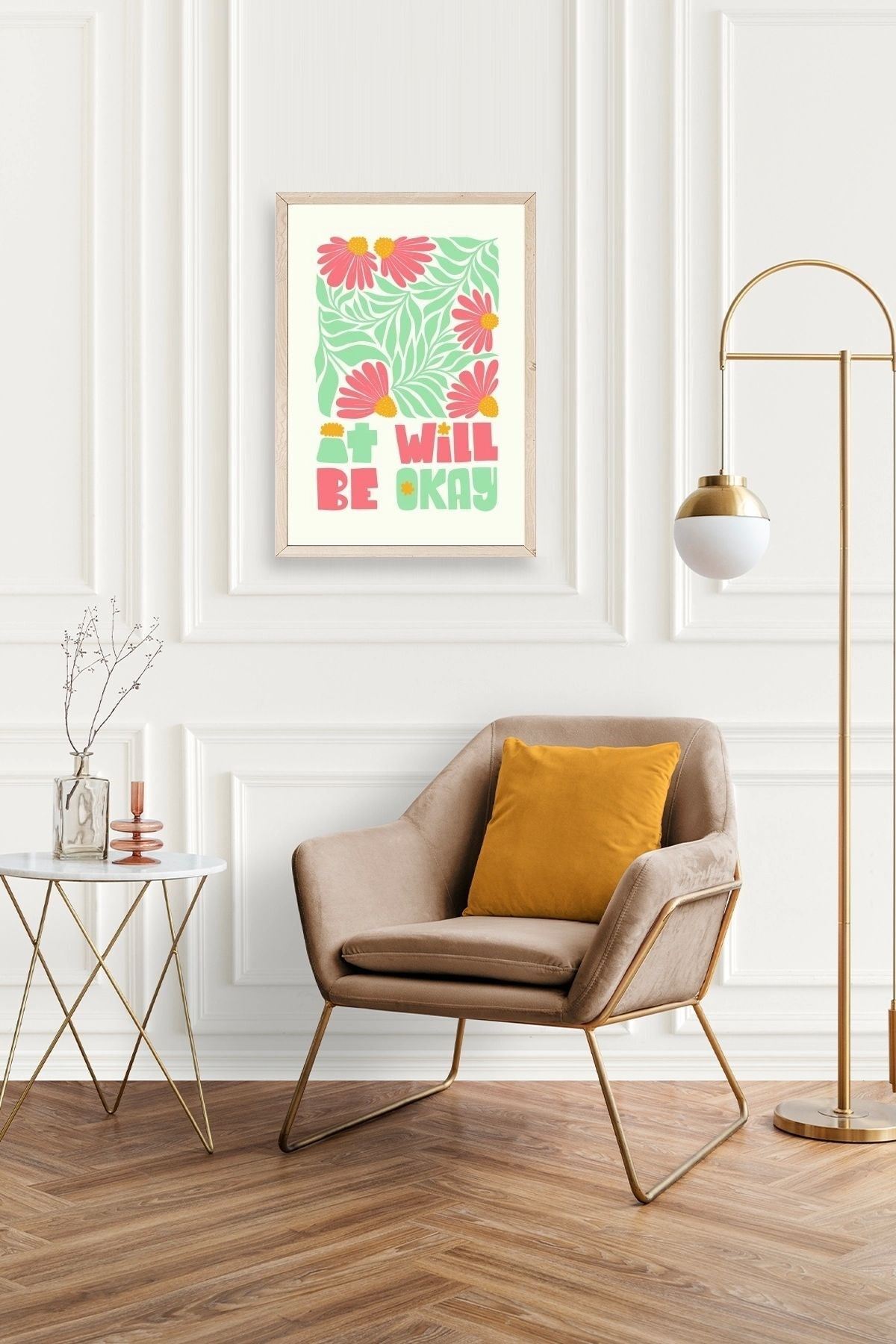 Motto Ahşap Çerçeveli Tablo 23 x 30