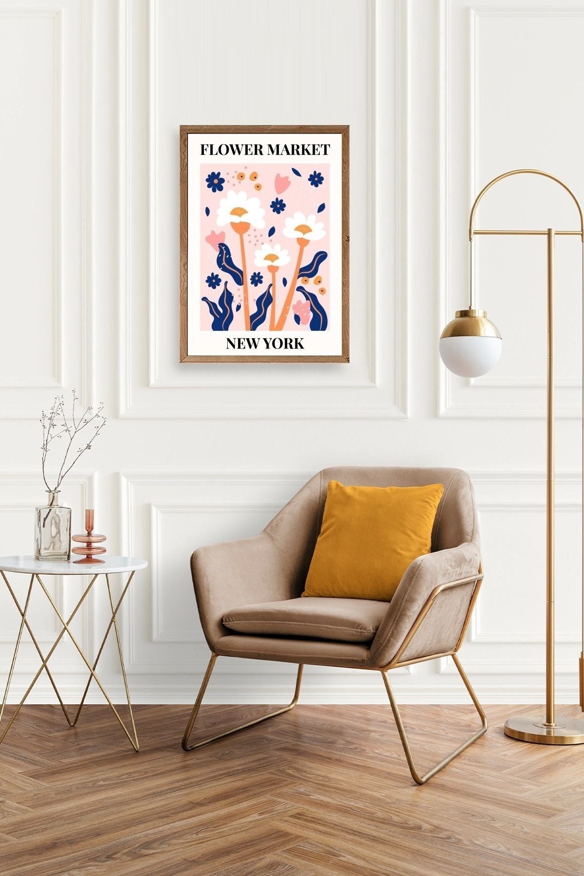 Çiçek Ahşap Çerçeveli Tablo 50 x 70