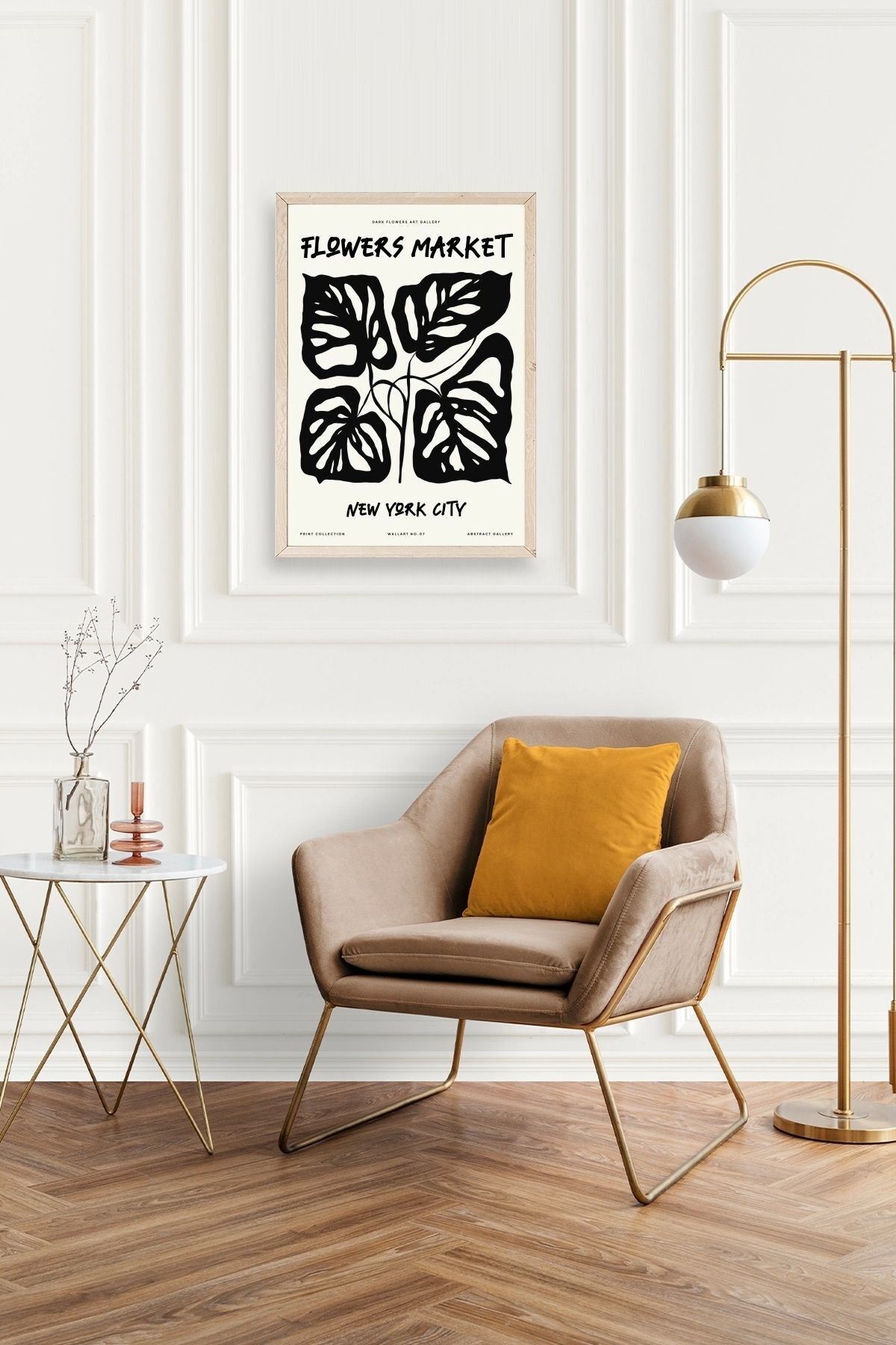 Yaprak Ahşap Çerçeveli Tablo 30 x 42