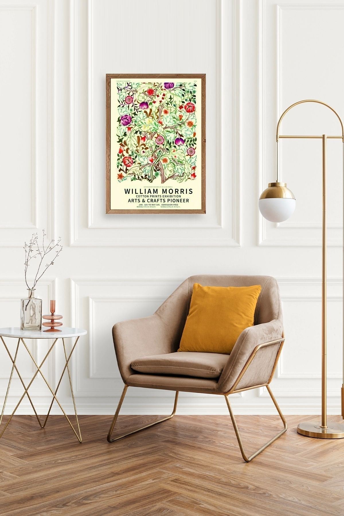 Çiçekler Ahşap Çerçeveli Tablo 50 x 70