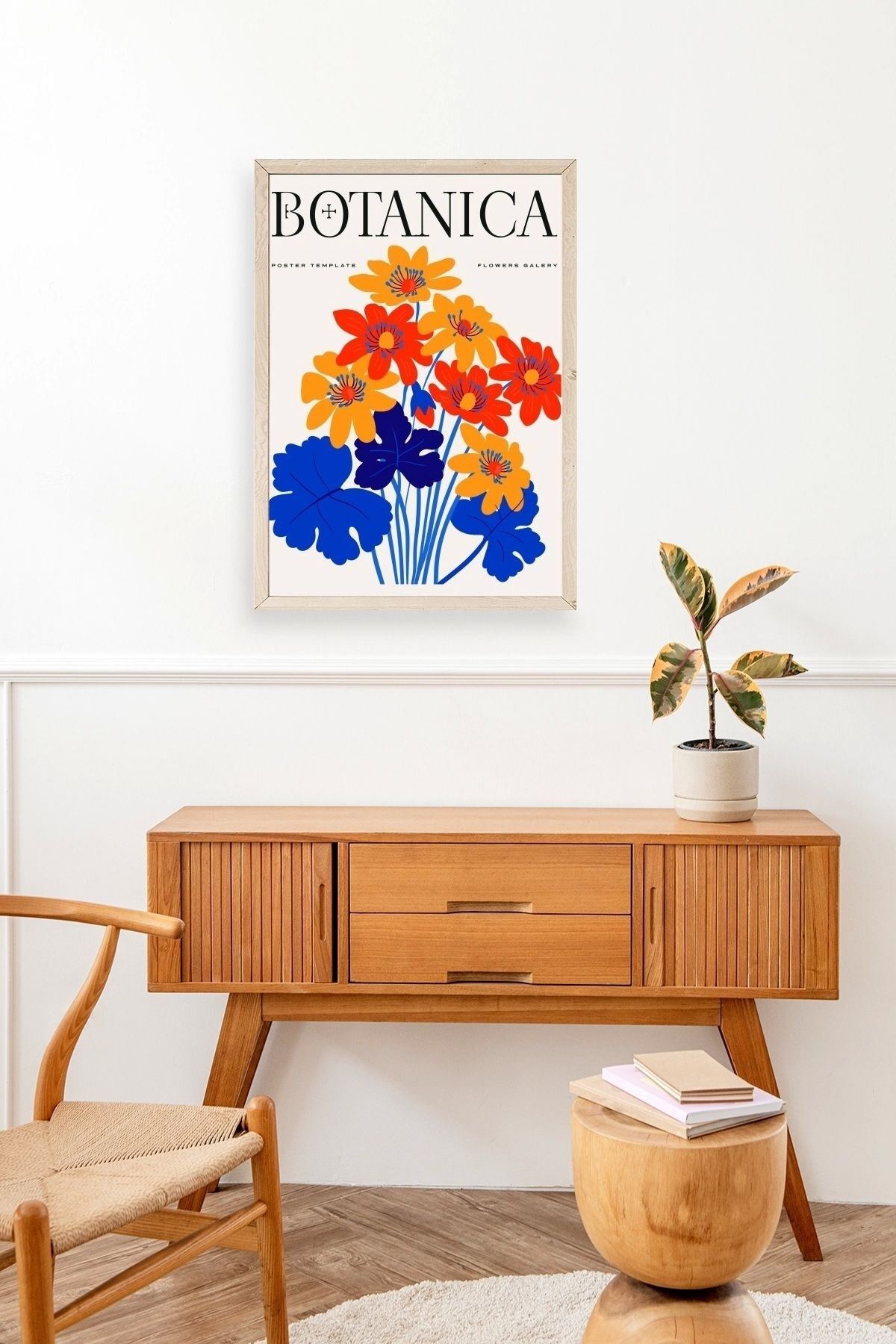 Çiçekler Ahşap Çerçeveli Tablo 50 x 70