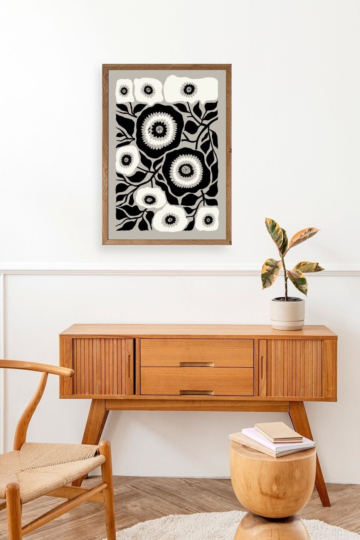 Çiçek Ahşap Çerçeveli Tablo 23 x 30