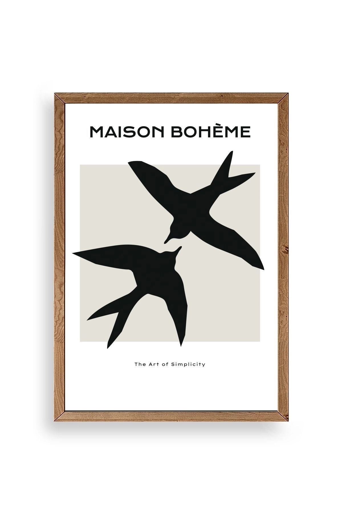 Kuşlar Ahşap Çerçeveli Tablo 17 x 23