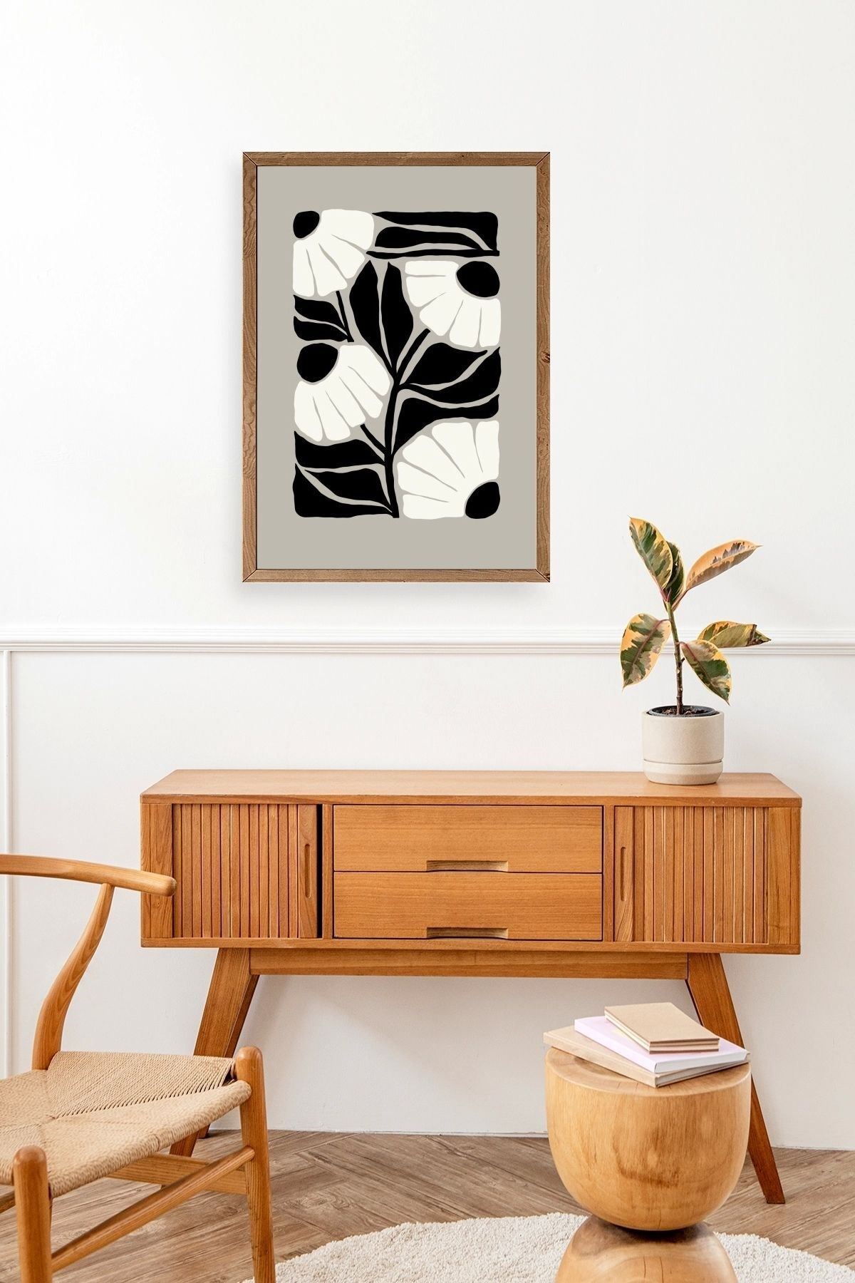 Çiçek Ahşap Çerçeveli Tablo 30 x 42