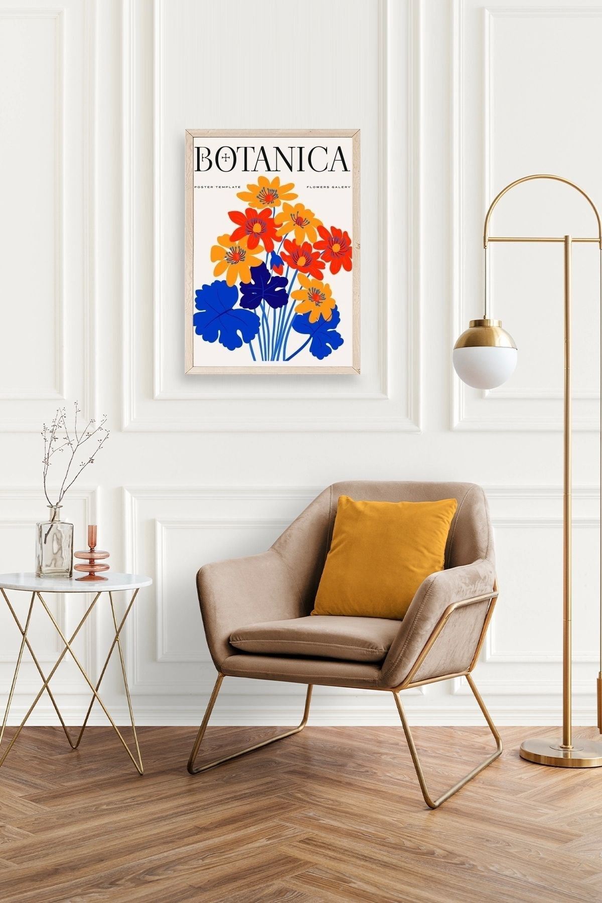 Çiçekler Ahşap Çerçeveli Tablo 23 x 30