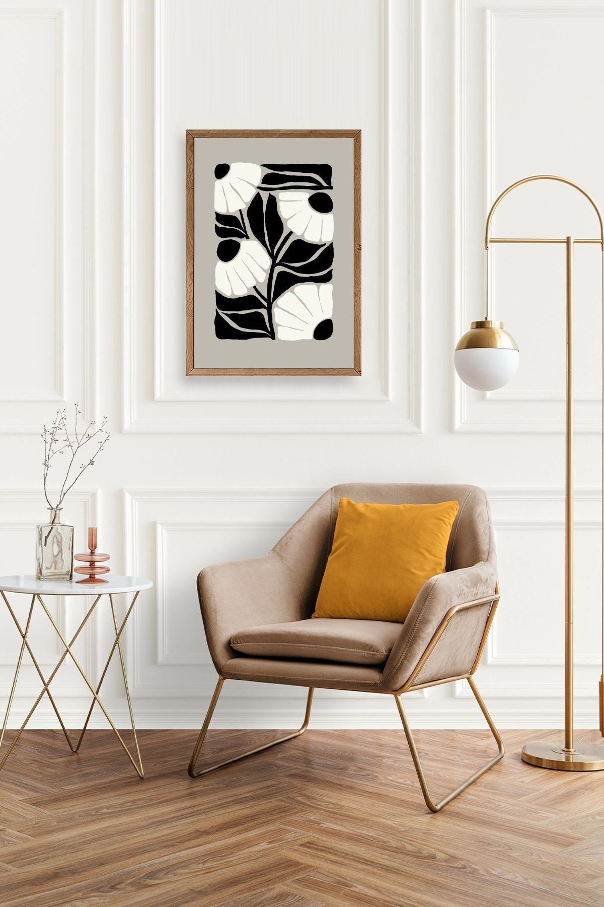 Çiçek Ahşap Çerçeveli Tablo 23 x 30