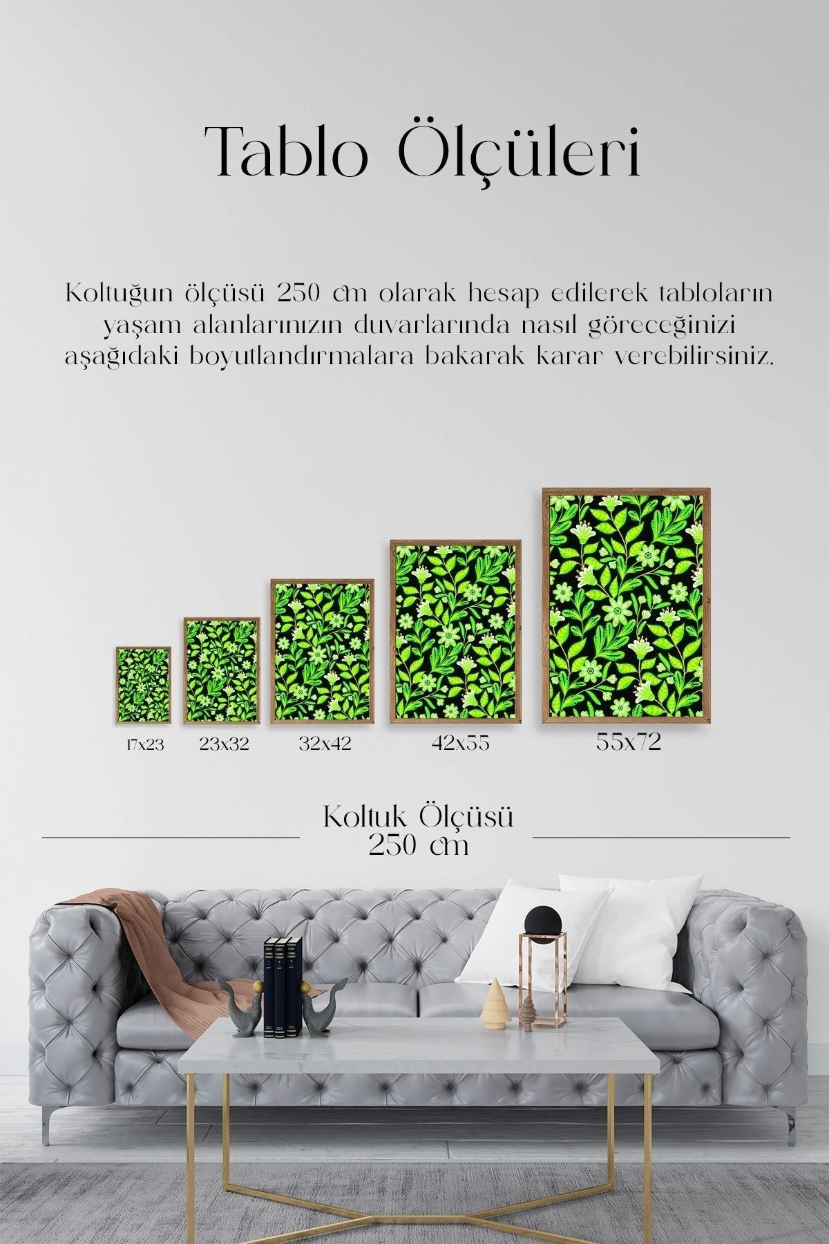 Yapraklar Ahşap Çerçeveli Tablo 50 x 70
