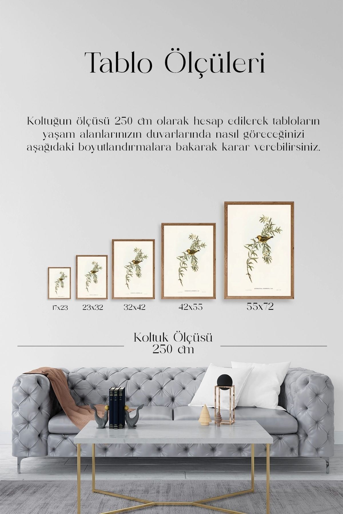 Daldaki Kuş Ahşap Çerçeveli Tablo 30 x 42
