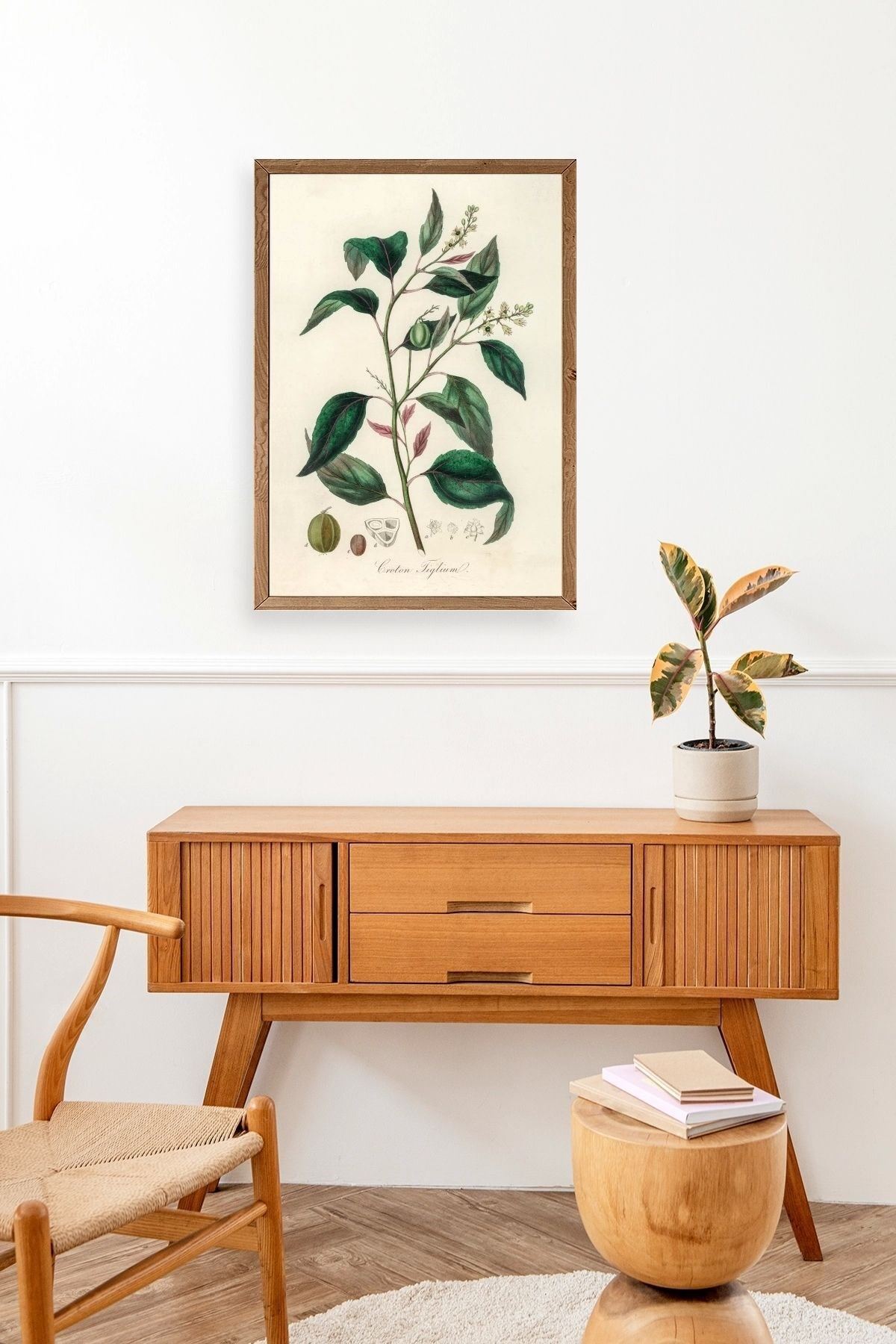 Yaprak Ahşap Çerçeveli Tablo 17 x 23