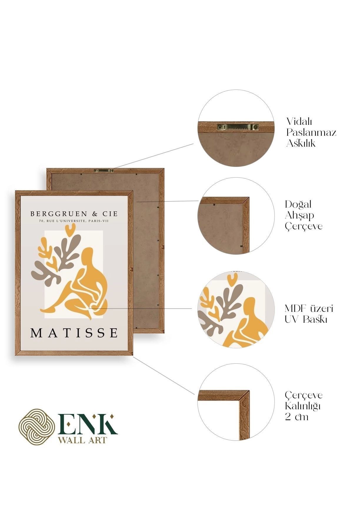 Modern Ahşap Çerçeveli Tablo 23 x 30