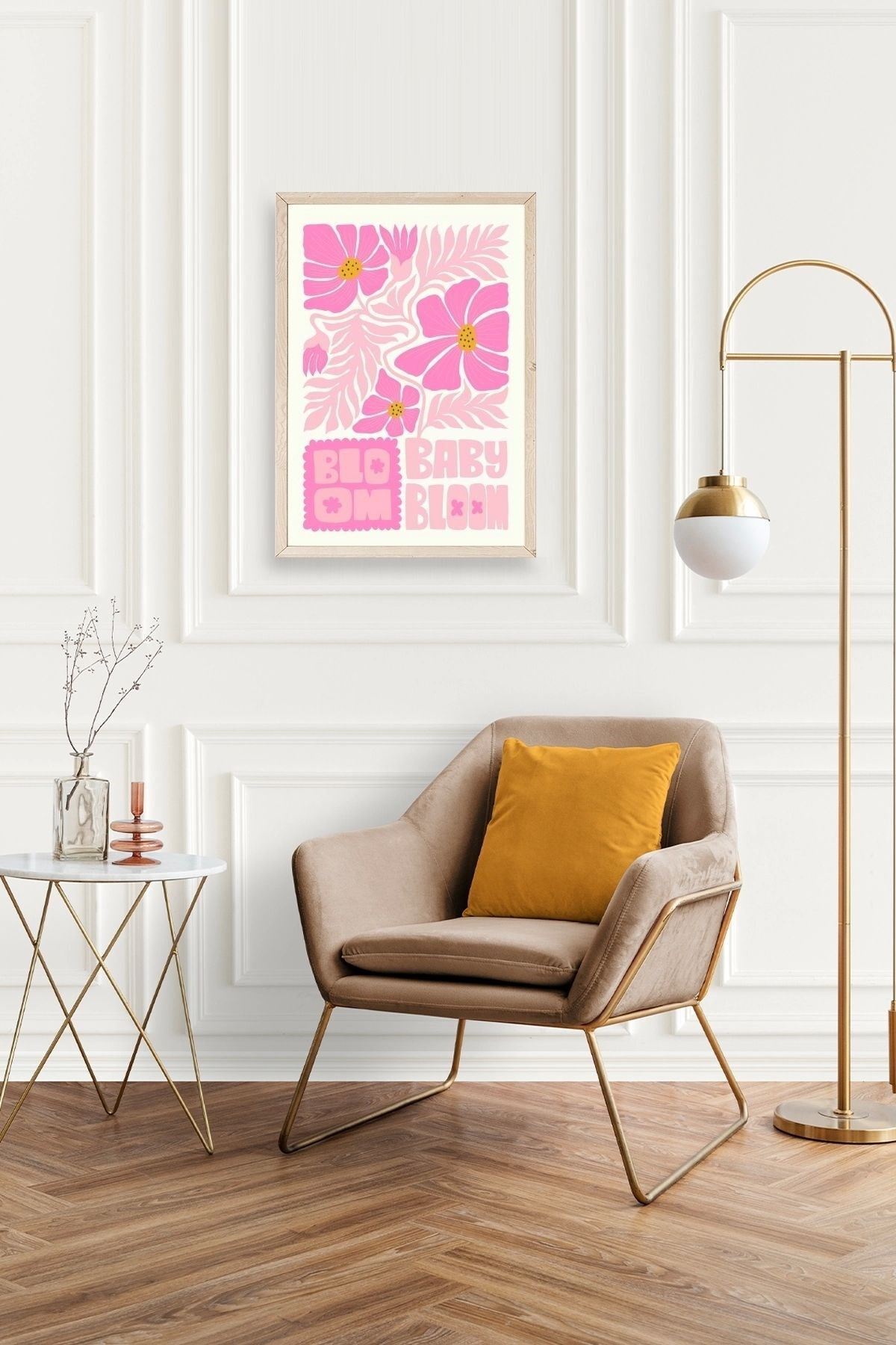 Çiçek Ahşap Çerçeveli Tablo 17 x 23