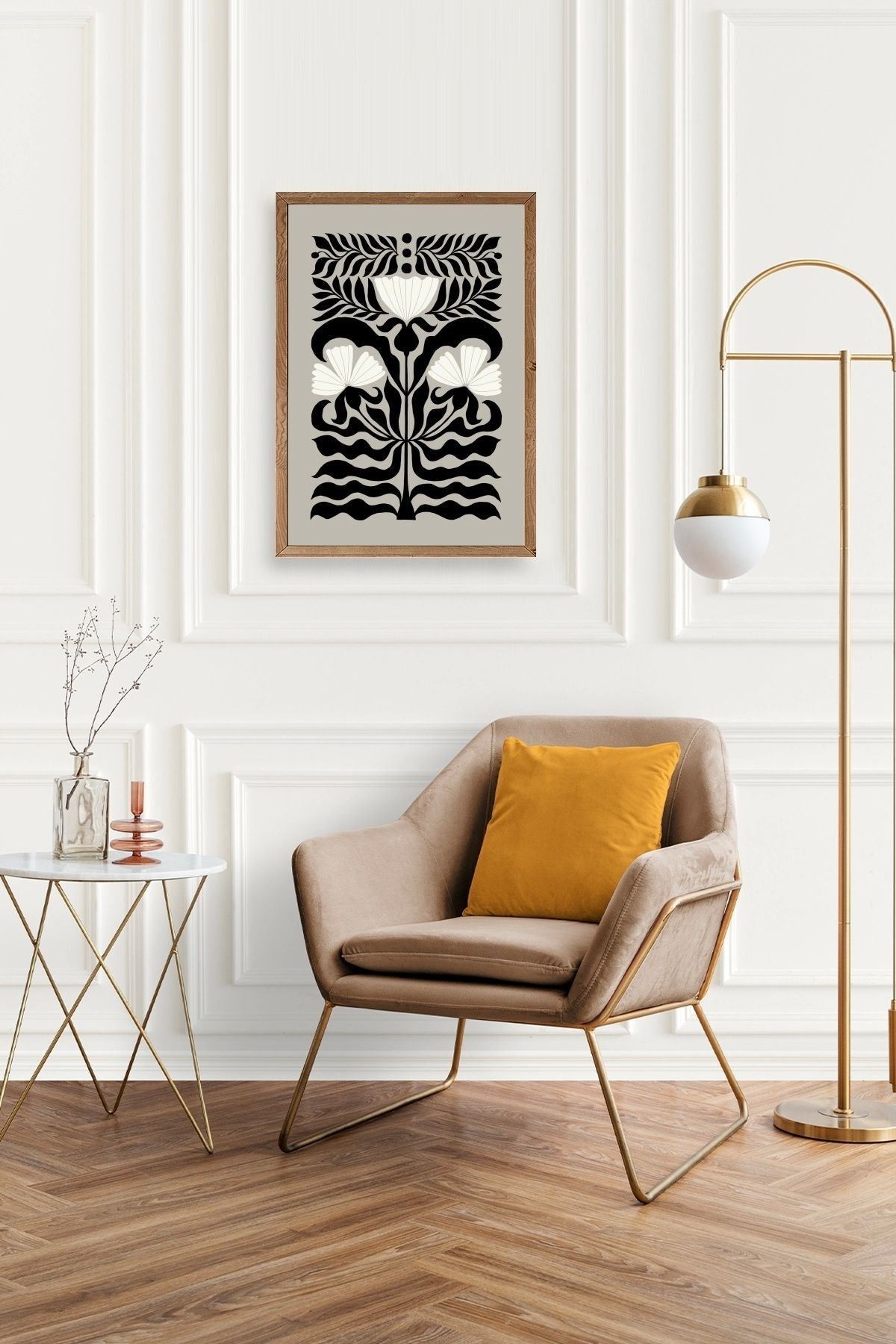 Çiçek Ahşap Çerçeveli Tablo 30 x 42