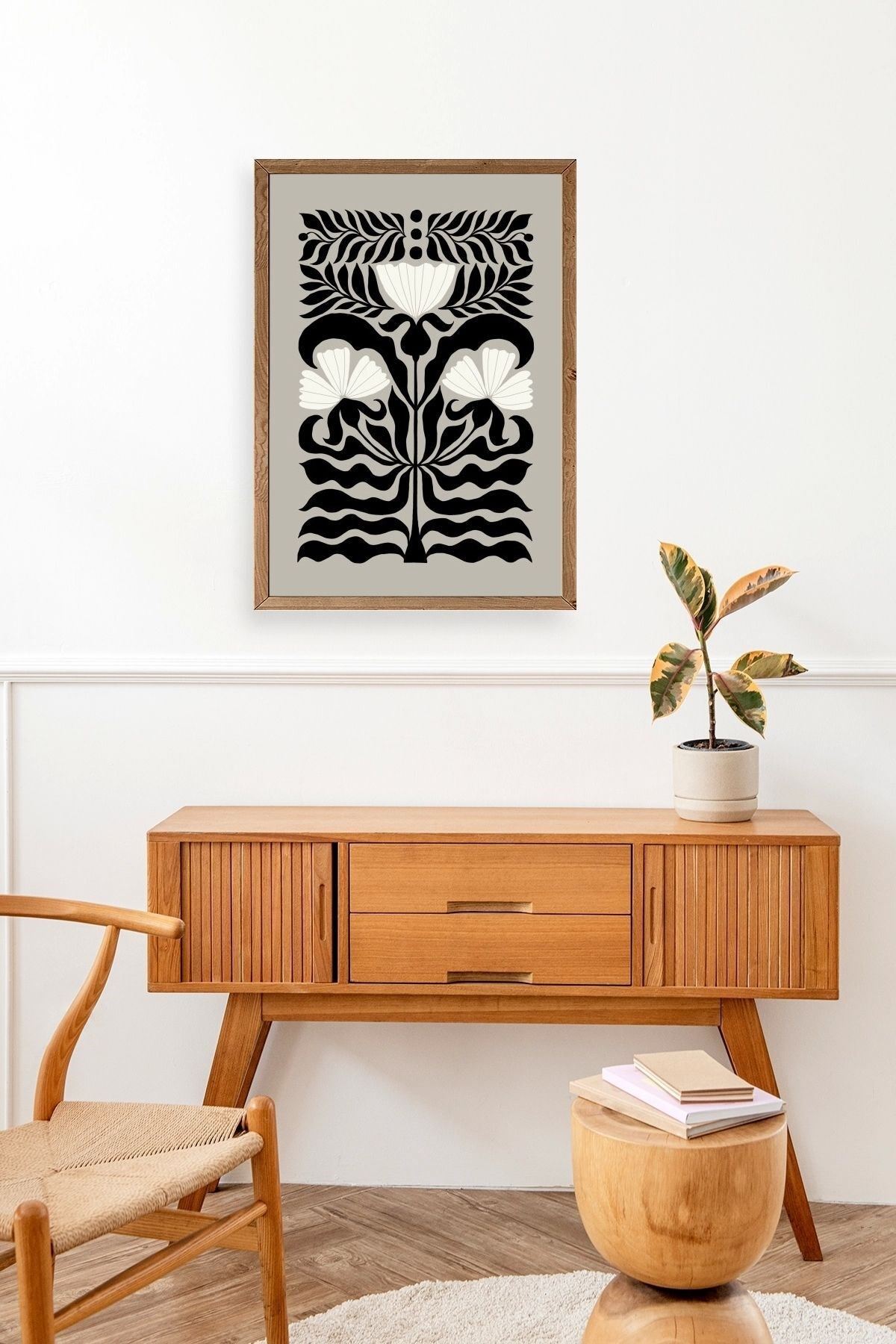 Çiçek Ahşap Çerçeveli Tablo 30 x 42