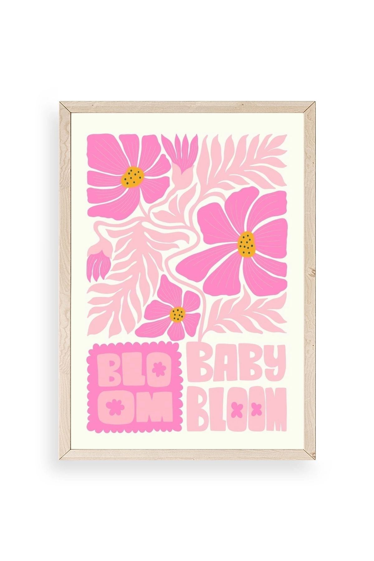 Çiçek Ahşap Çerçeveli Tablo 50 x 70