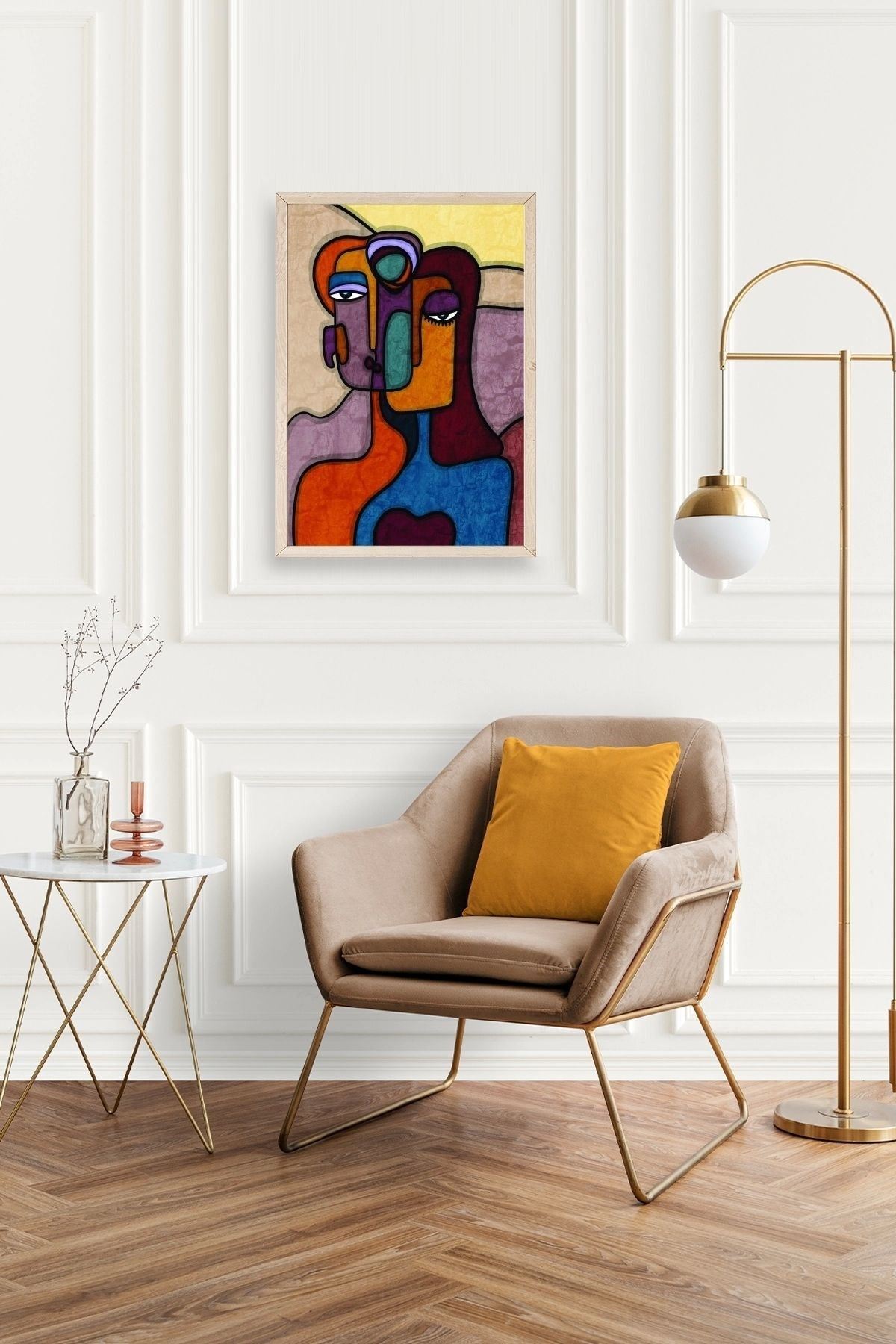 Soyut Kadın Ahşap Çerçeveli Tablo 23 x 30