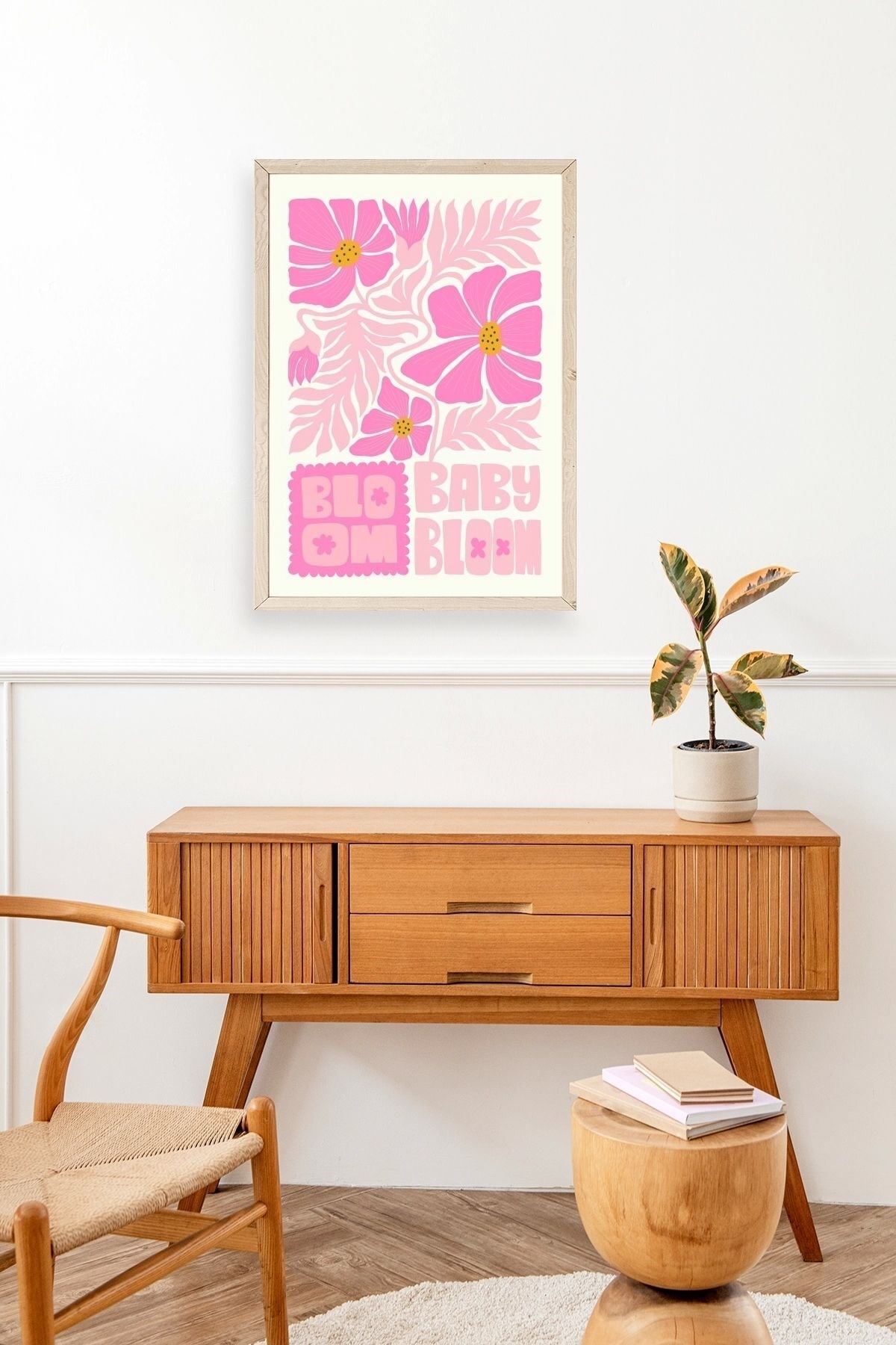 Çiçek Ahşap Çerçeveli Tablo 50 x 70