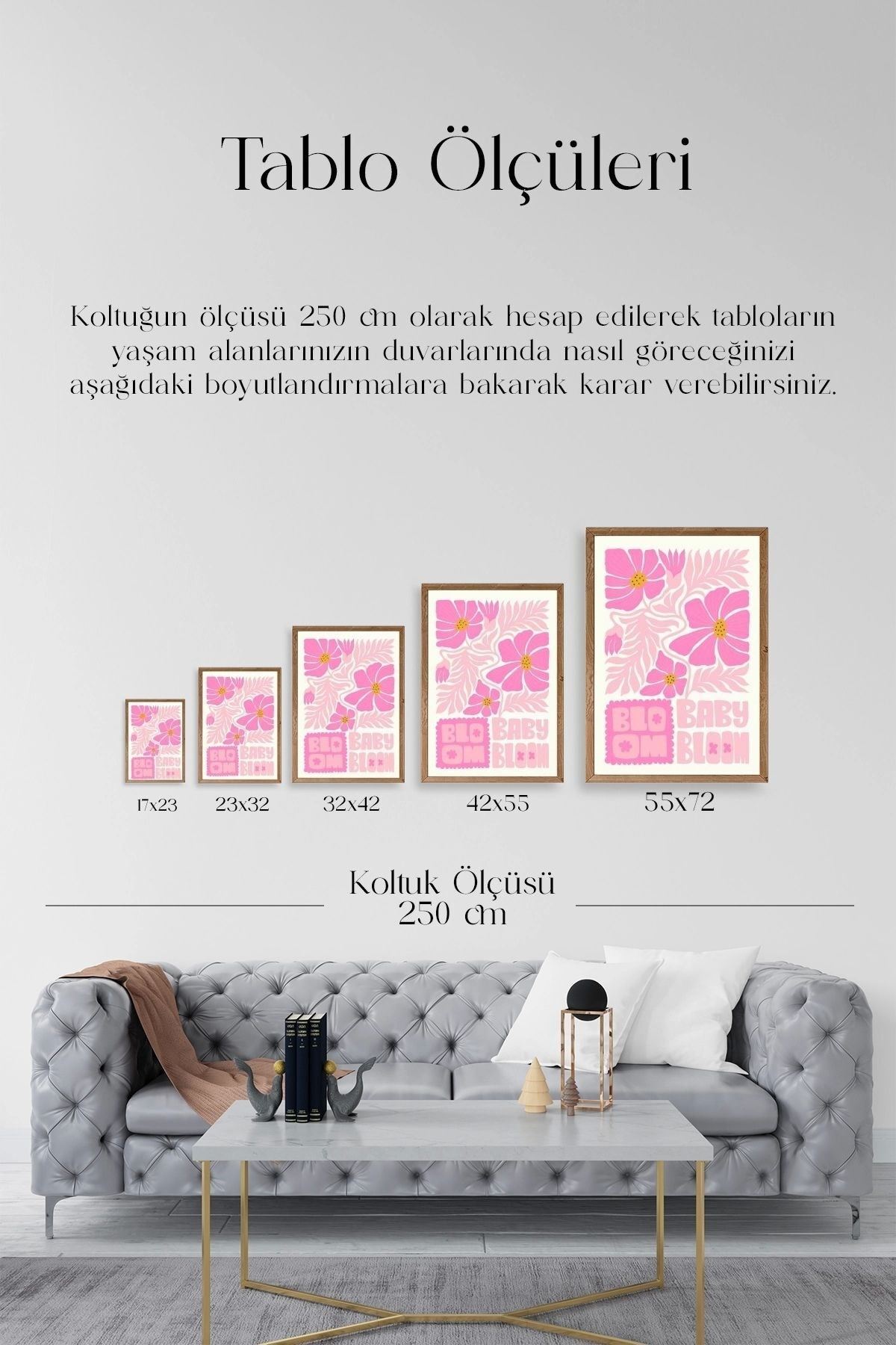 Çiçek Ahşap Çerçeveli Tablo 50 x 70