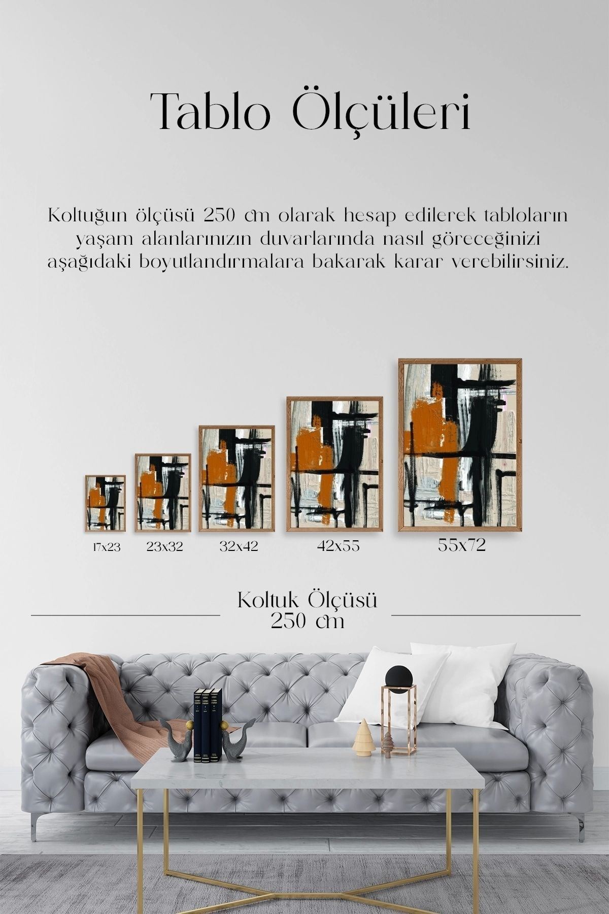 Modern Ahşap Çerçeveli Tablo 17 x 23