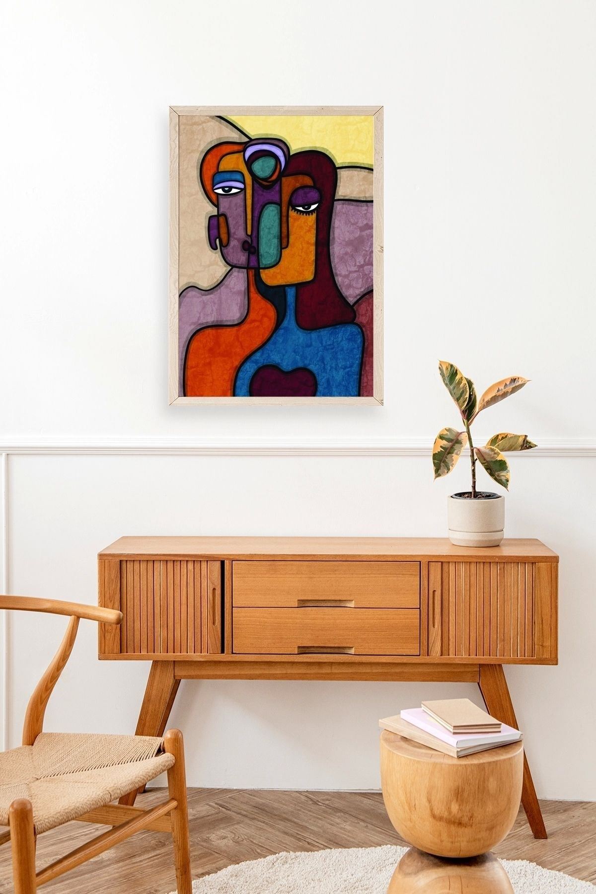 Soyut Kadın Ahşap Çerçeveli Tablo 30 x 42