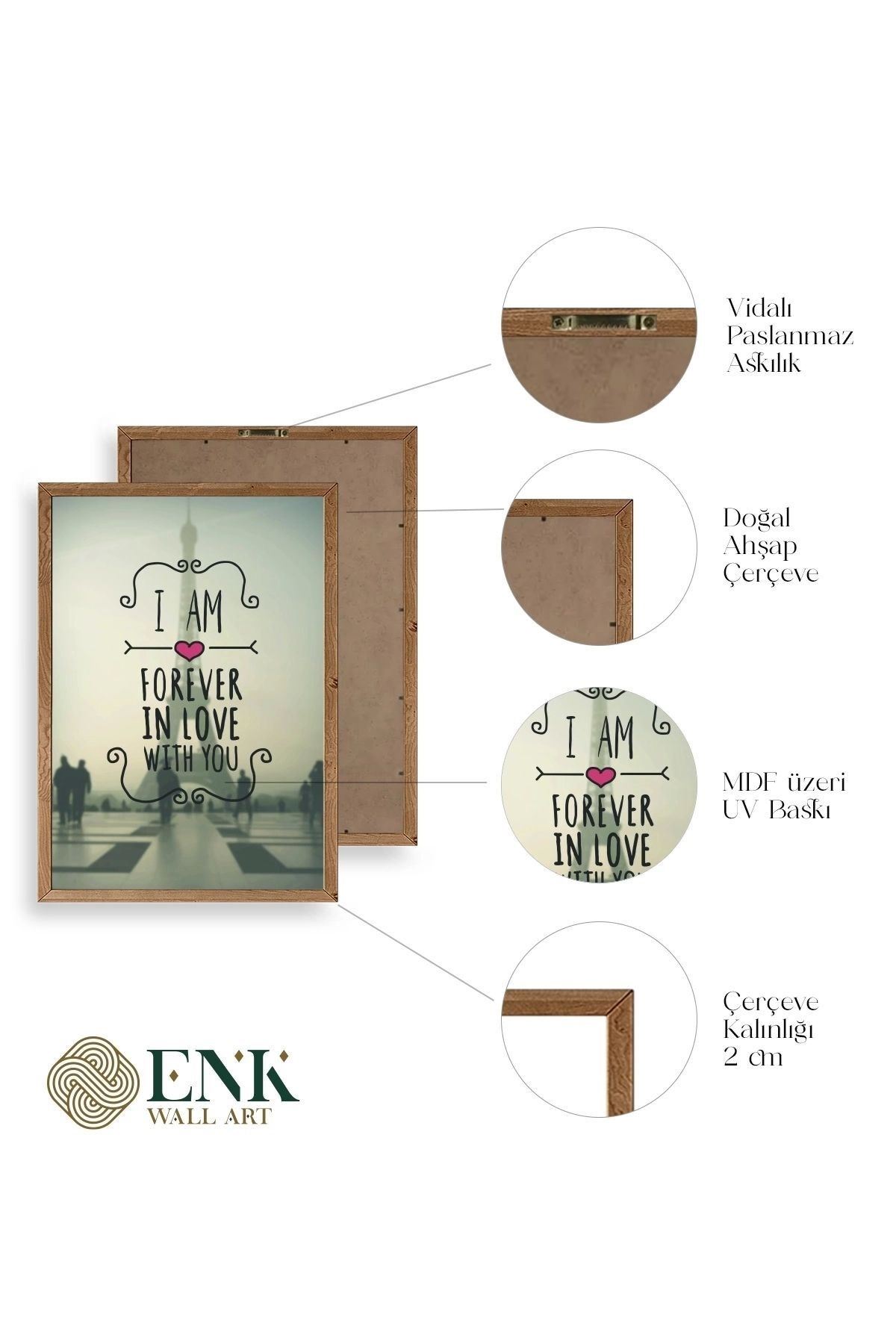 Motto Ahşap Çerçeveli Tablo 50 x 70