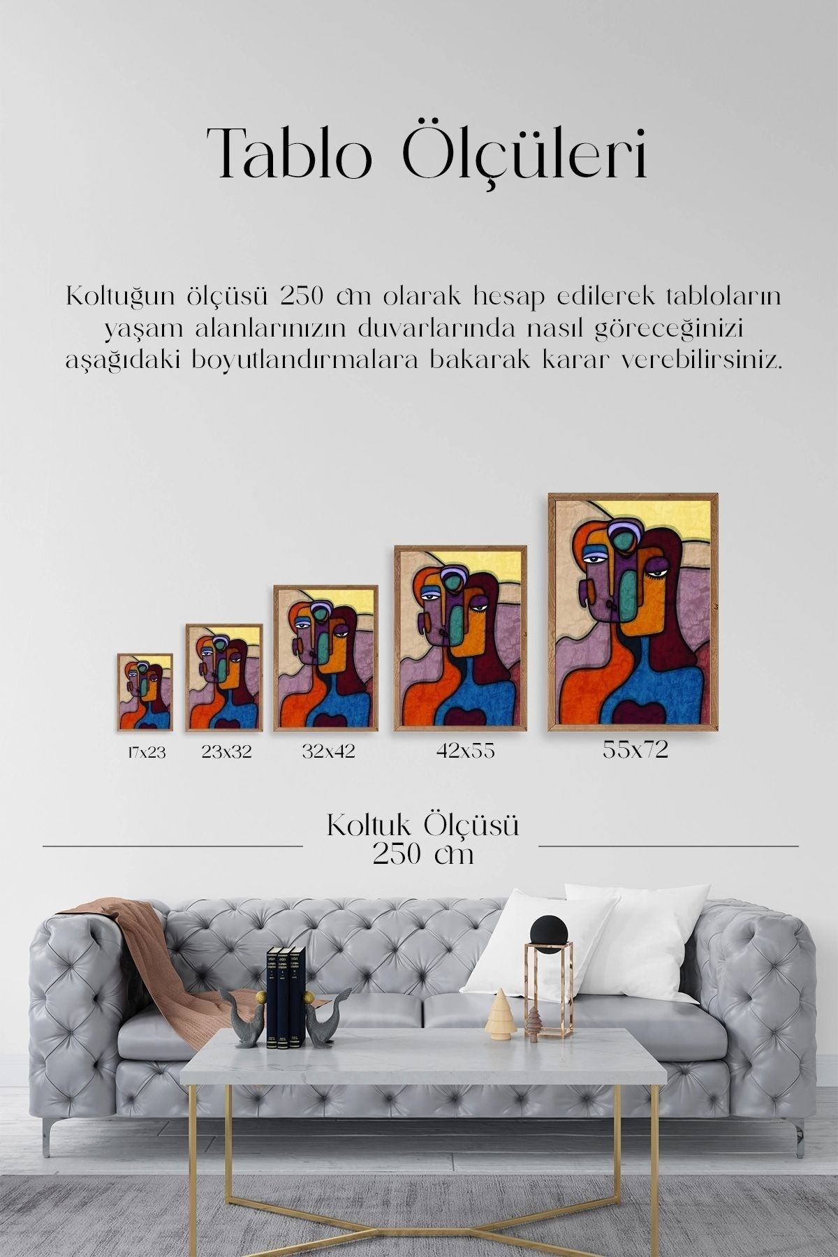 Soyut Kadın Ahşap Çerçeveli Tablo 50 x 70