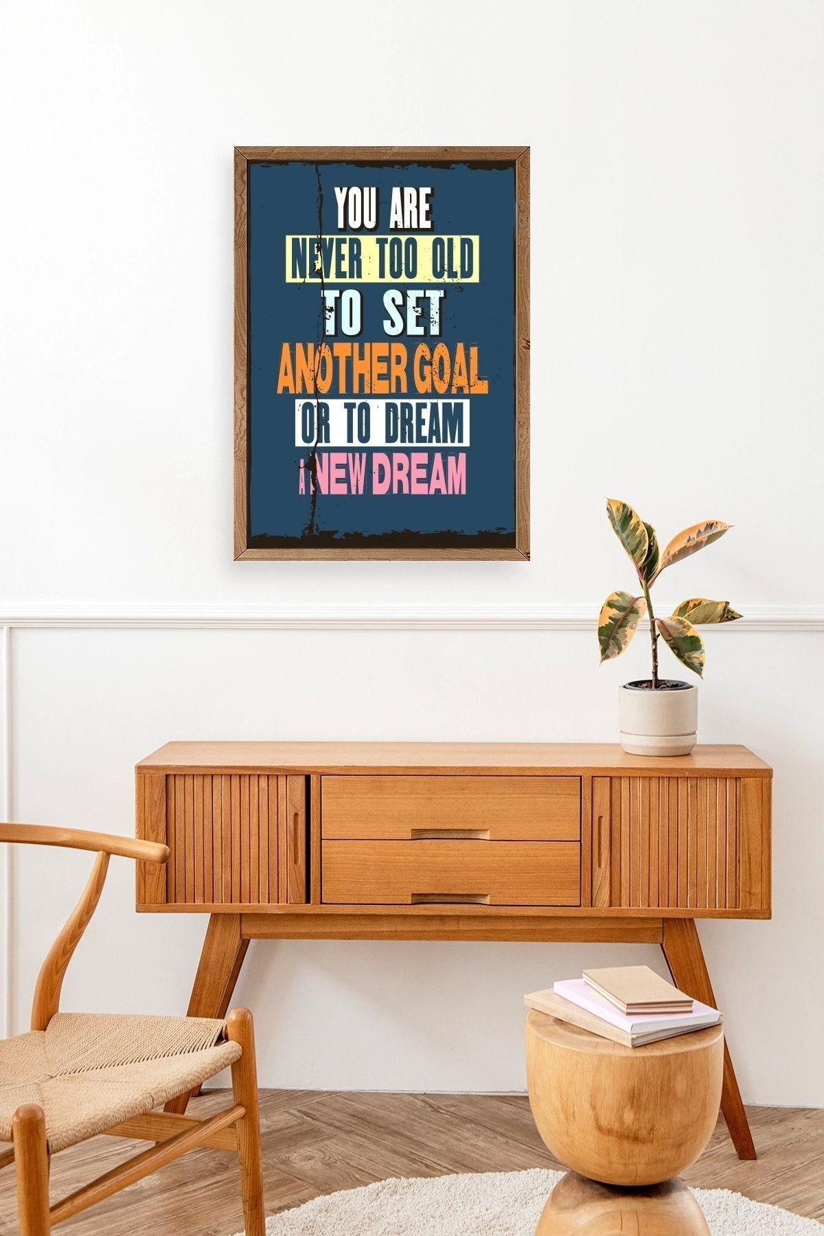 Motto Ahşap Çerçeveli Tablo 17 x 23