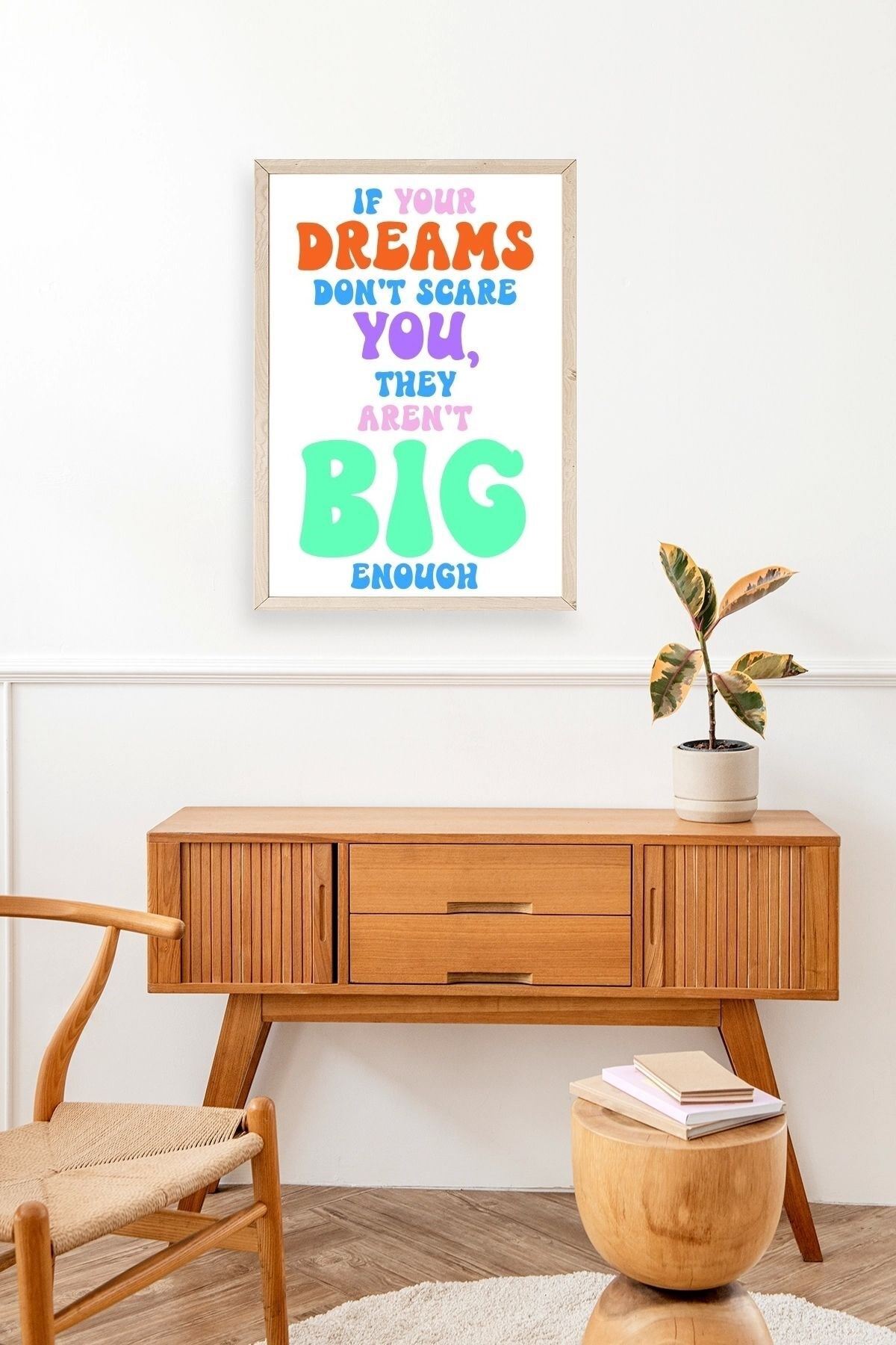 Motto Ahşap Çerçeveli Tablo 23 x 30