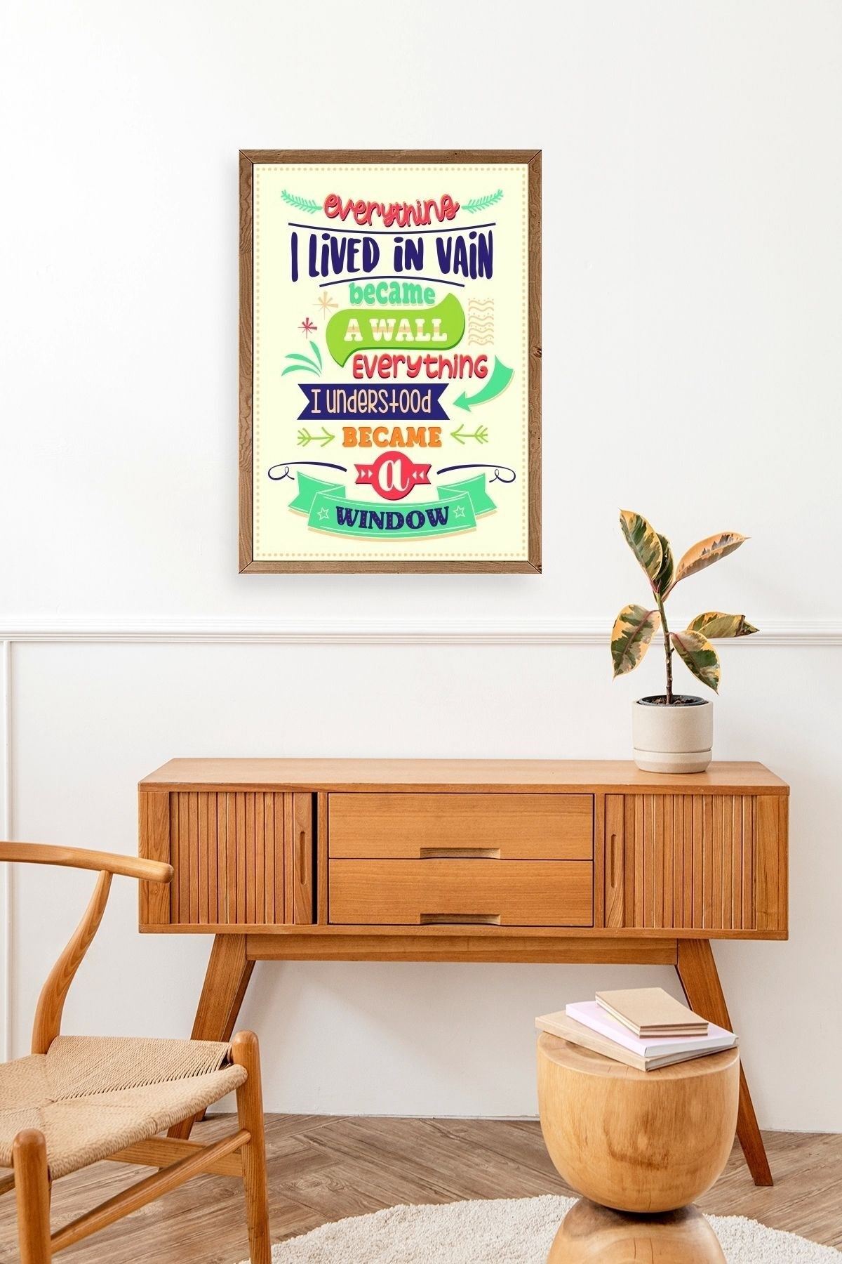 Motto Ahşap Çerçeveli Tablo 30 x 42