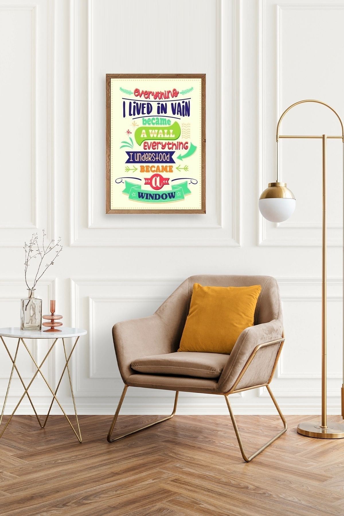 Motto Ahşap Çerçeveli Tablo 23 x 30