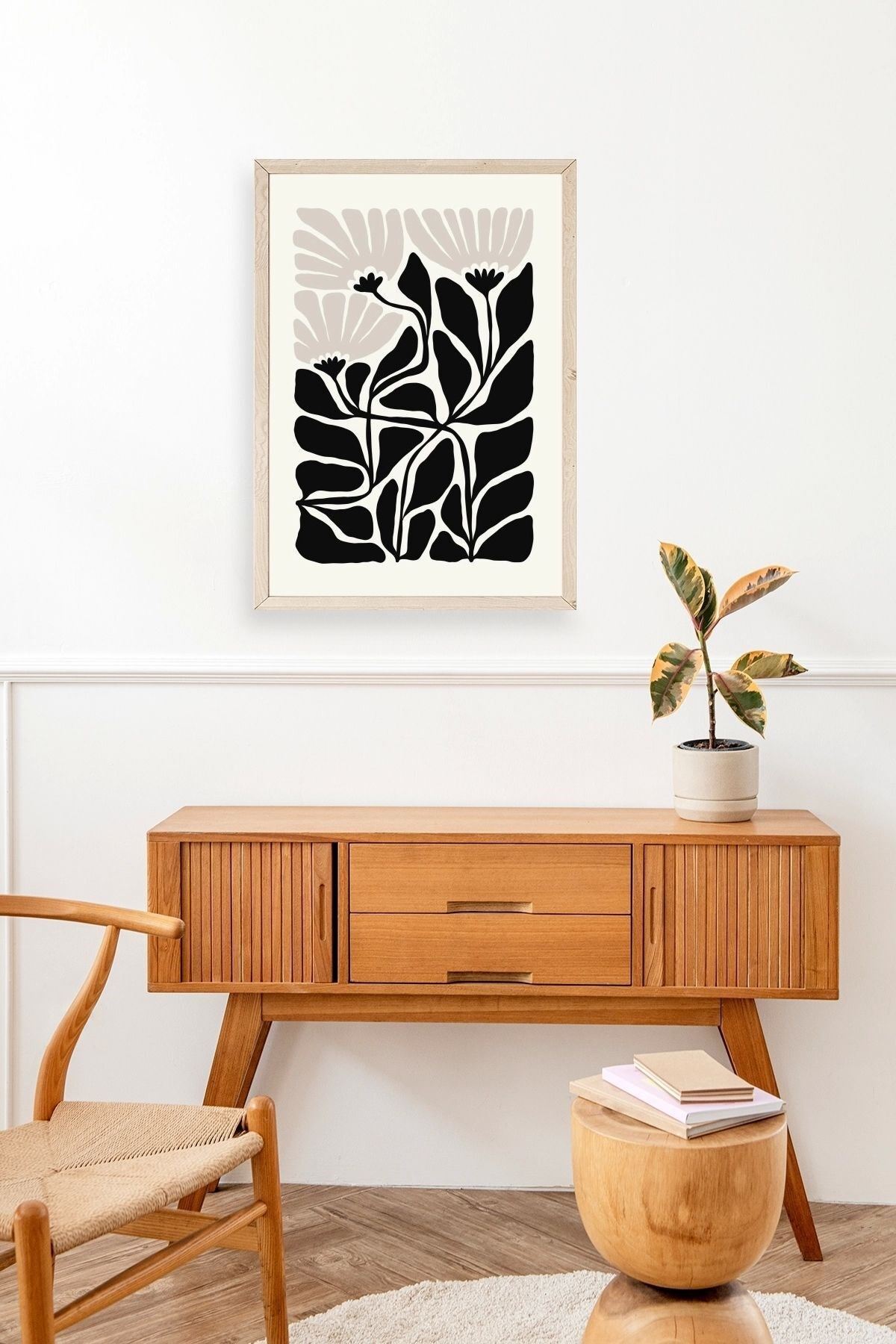 Çiçek Ahşap Çerçeveli Tablo 23 x 30