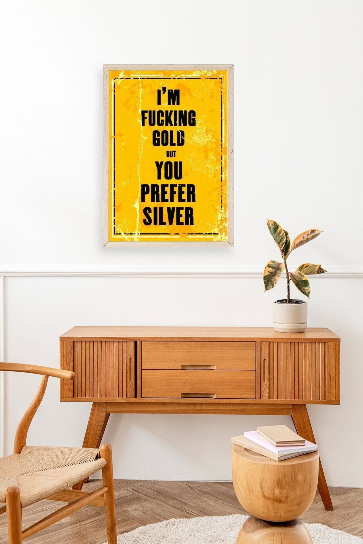 Motto Ahşap Çerçeveli Tablo 17 x 23