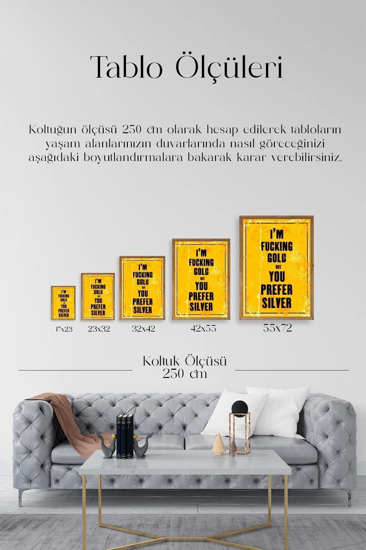 Motto Ahşap Çerçeveli Tablo 17 x 23