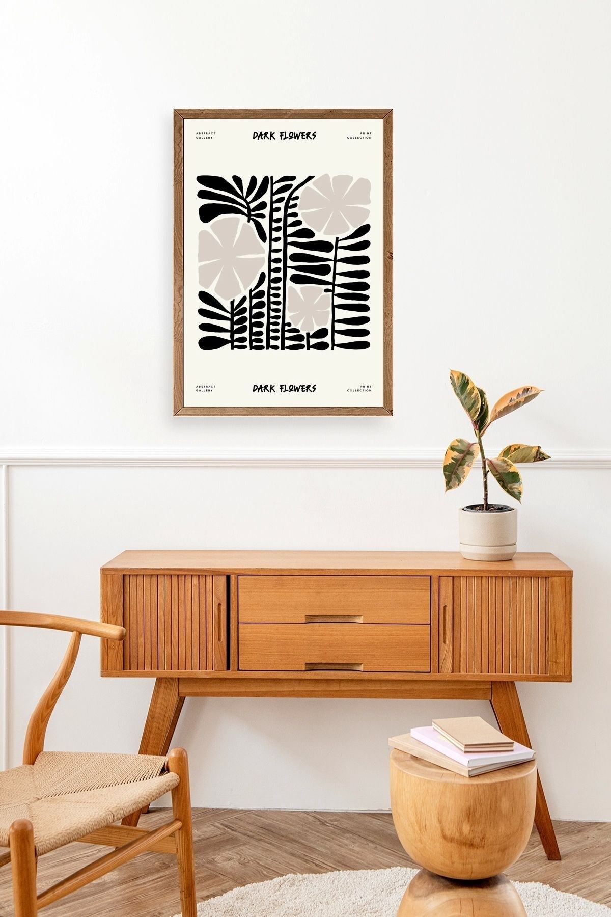 Çiçek Ahşap Çerçeveli Tablo 30 x 42