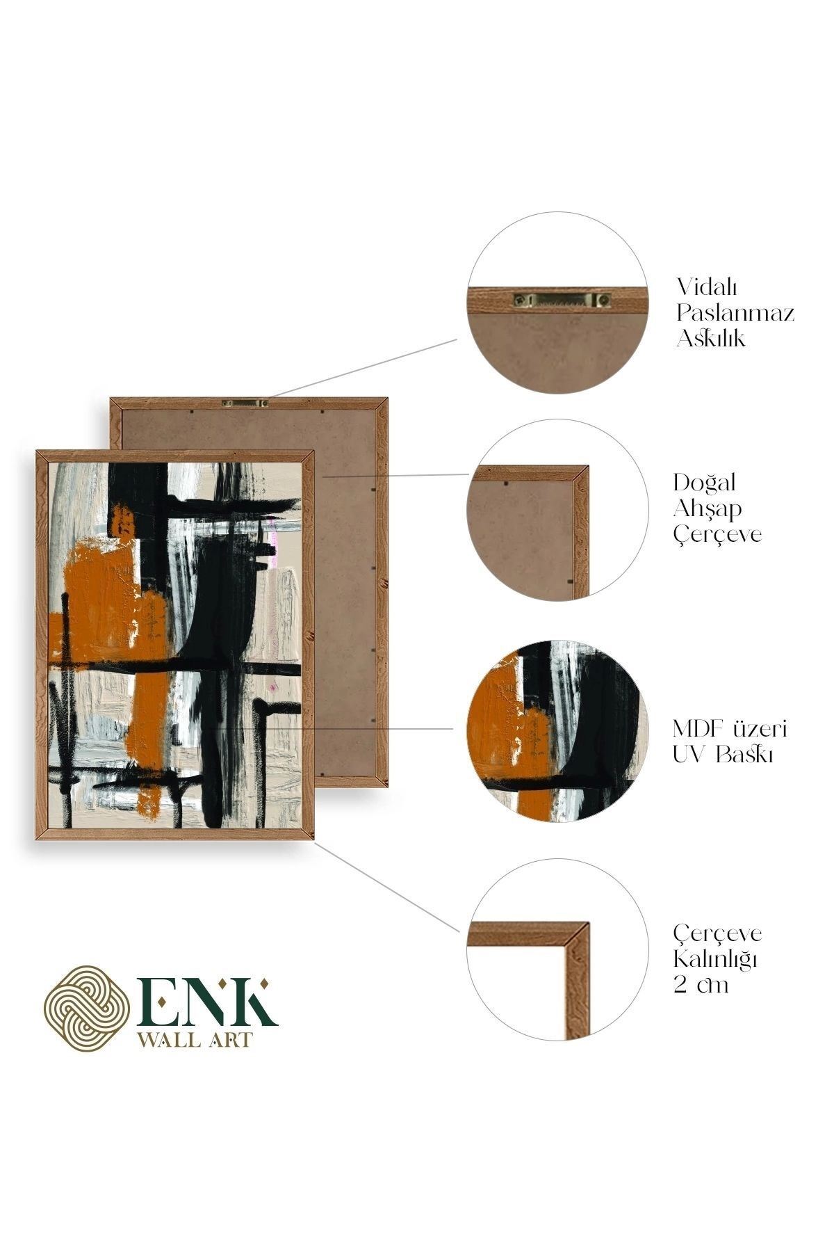 Modern Ahşap Çerçeveli Tablo 23 x 30