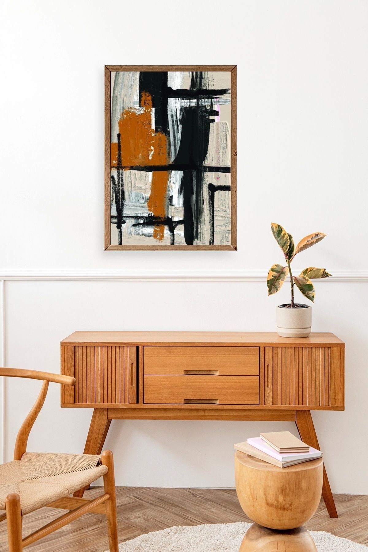 Modern Ahşap Çerçeveli Tablo 30 x 42