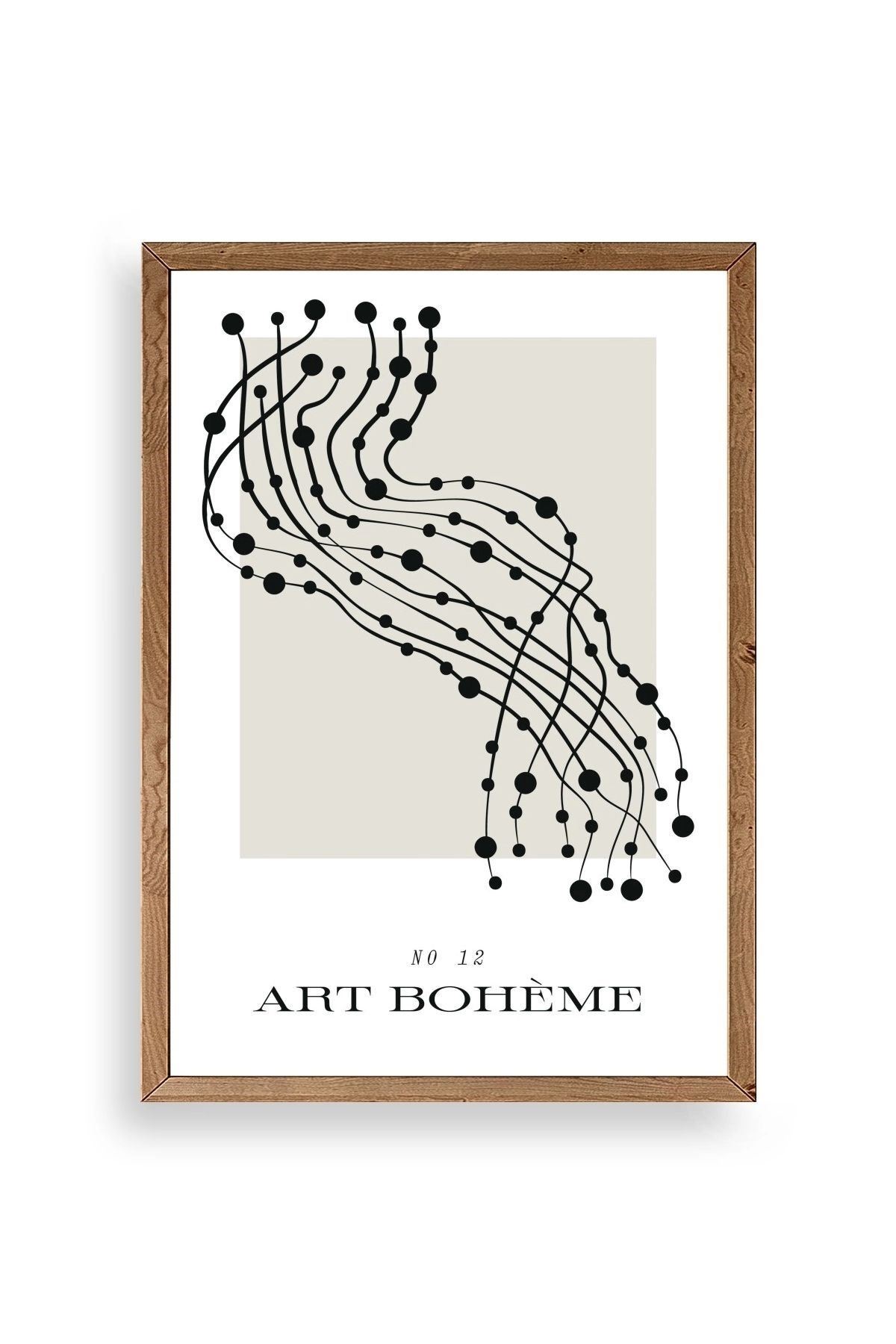 Soyut Ahşap Çerçeveli Tablo 17 x 23