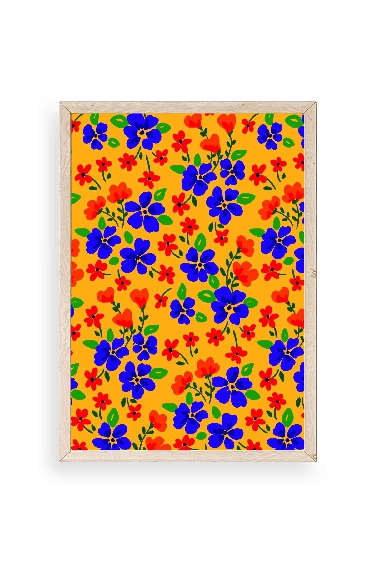 Çiçekler Ahşap Çerçeveli Tablo 50 x 70