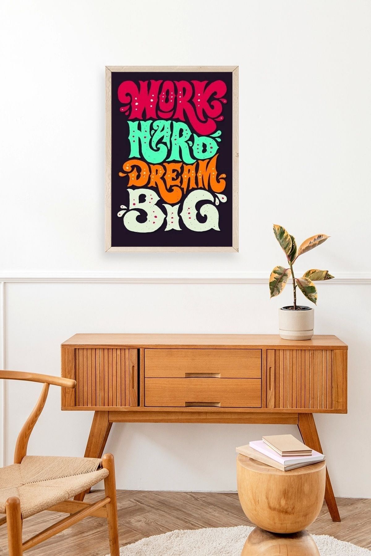 Motto Ahşap Çerçeveli Tablo 23 x 30