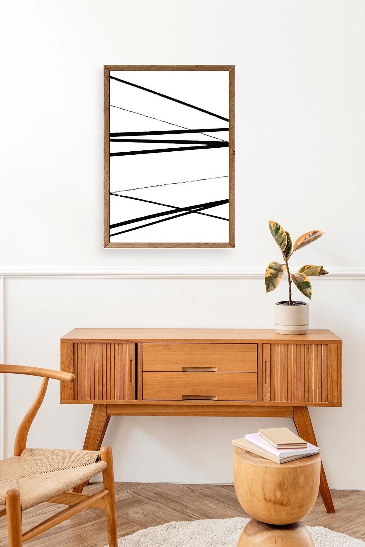 Modern Ahşap Çerçeveli Tablo 17 x 23