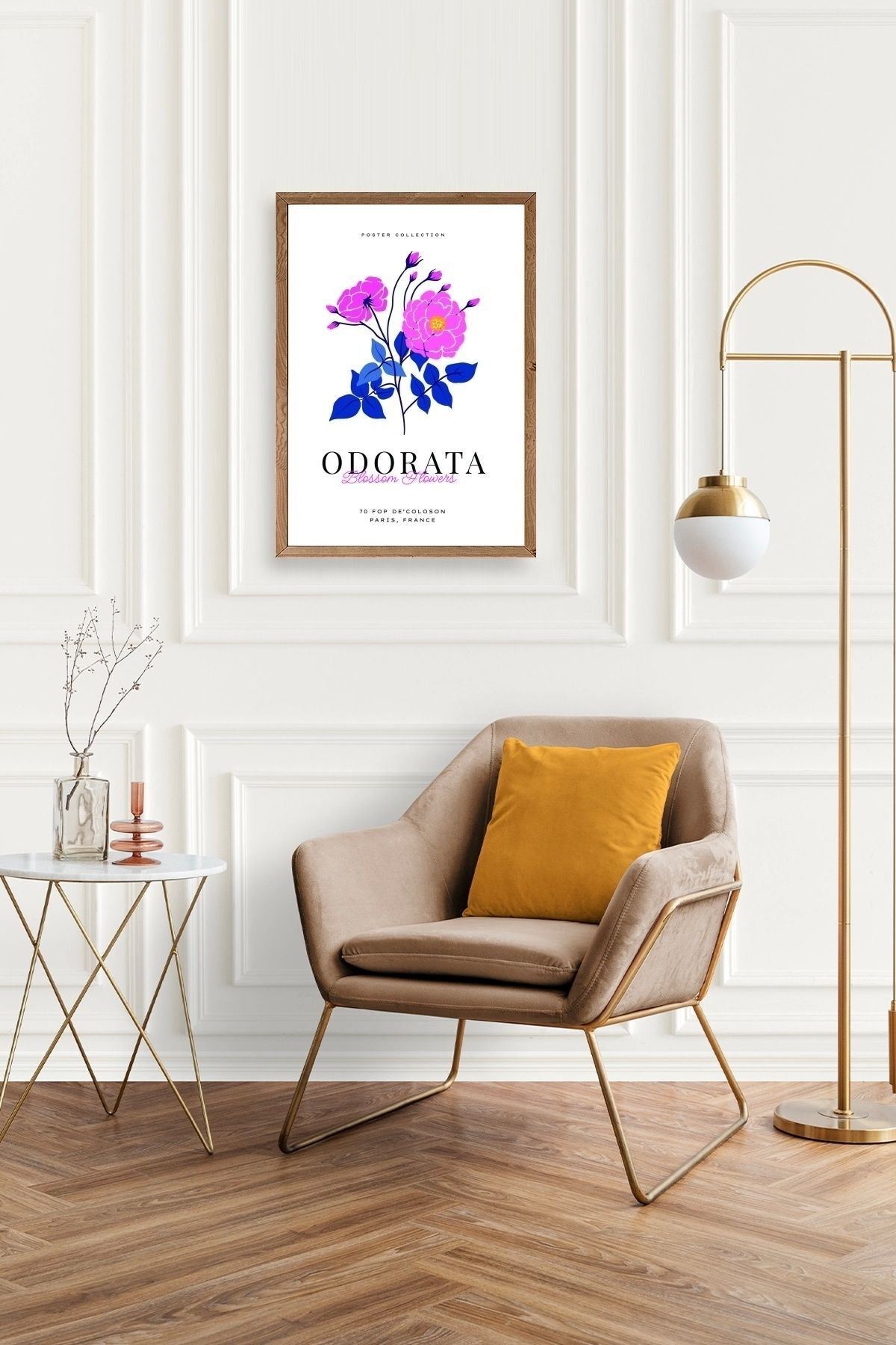 Çiçek Ahşap Çerçeveli Tablo 50 x 70