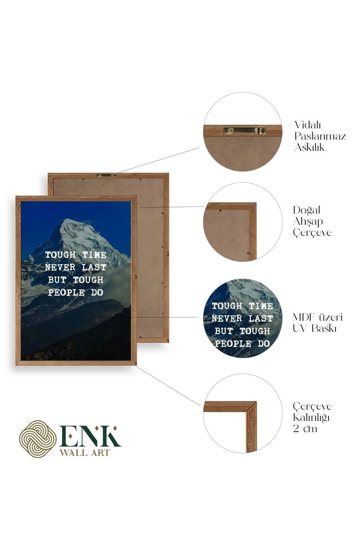 Motto Ahşap Çerçeveli Tablo 23 x 30