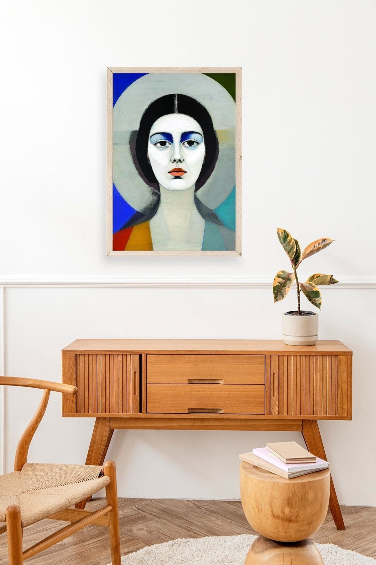 Kadın Ahşap Çerçeveli Tablo 17 x 23