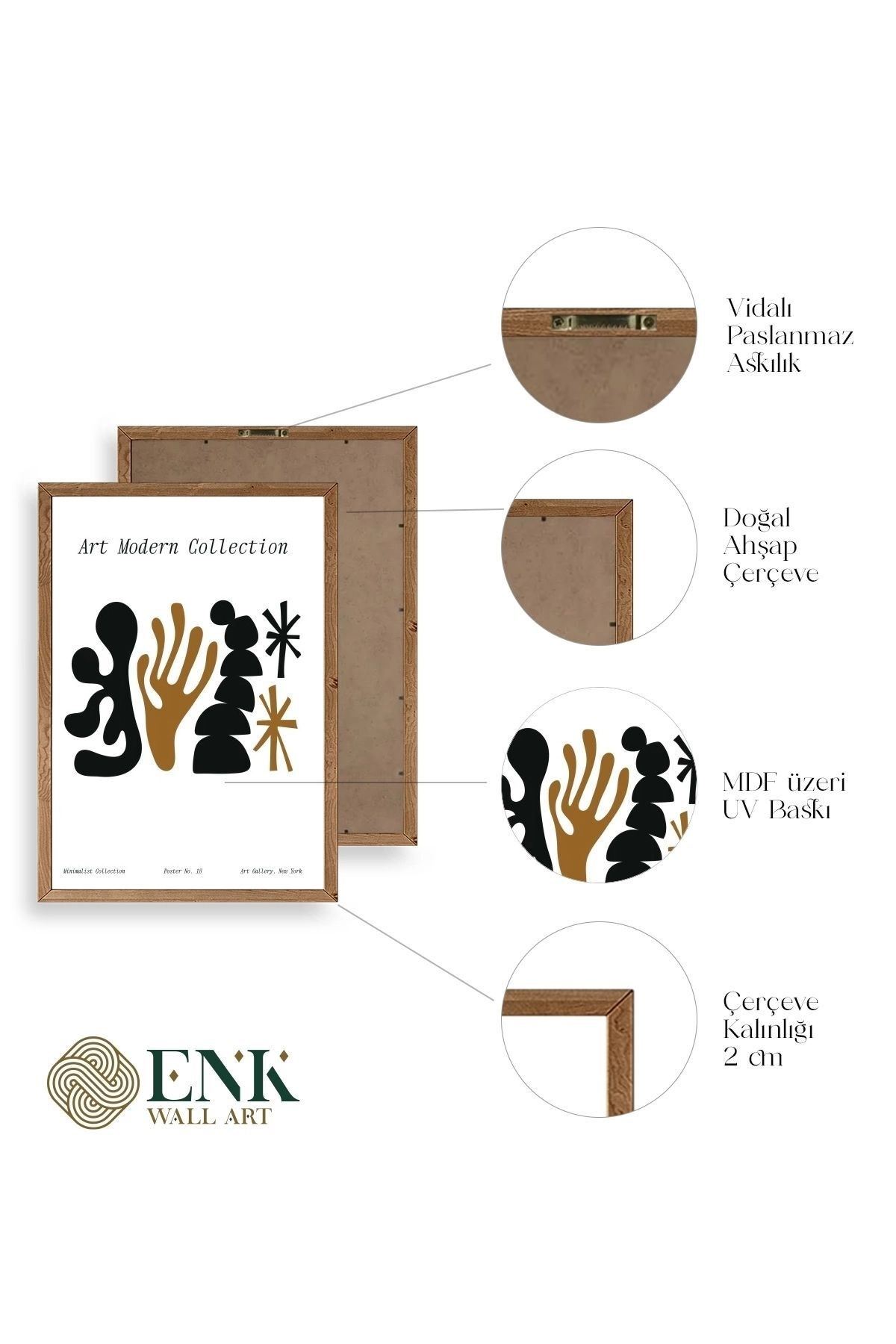 Soyut Ahşap Çerçeveli Tablo 50 x 70