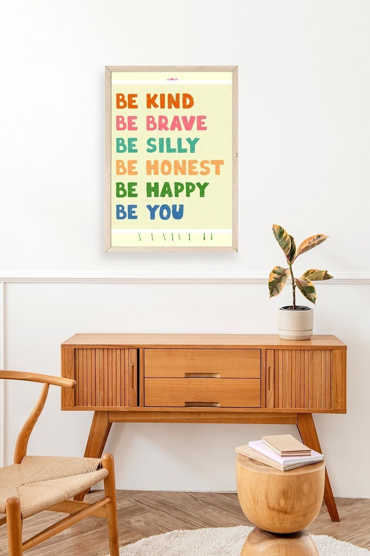 Motto Ahşap Çerçeveli Tablo 23 x 30