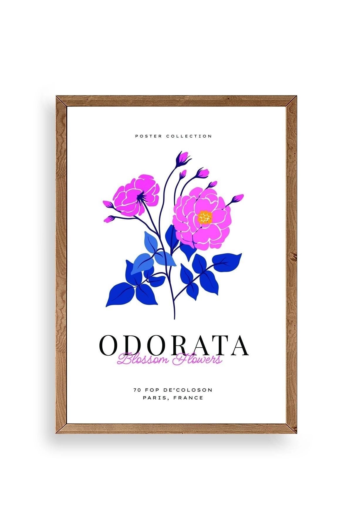 Çiçek Ahşap Çerçeveli Tablo 17 x 23