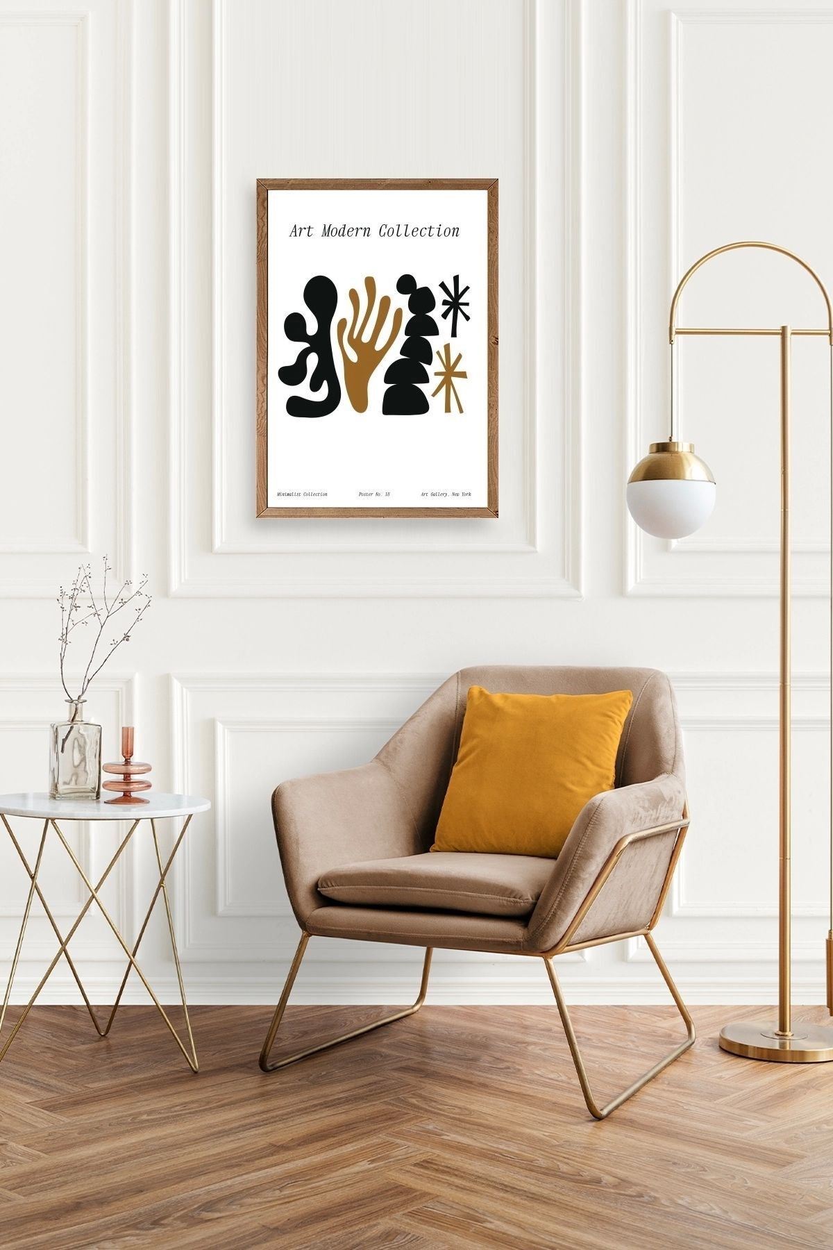 Soyut Ahşap Çerçeveli Tablo 17 x 23