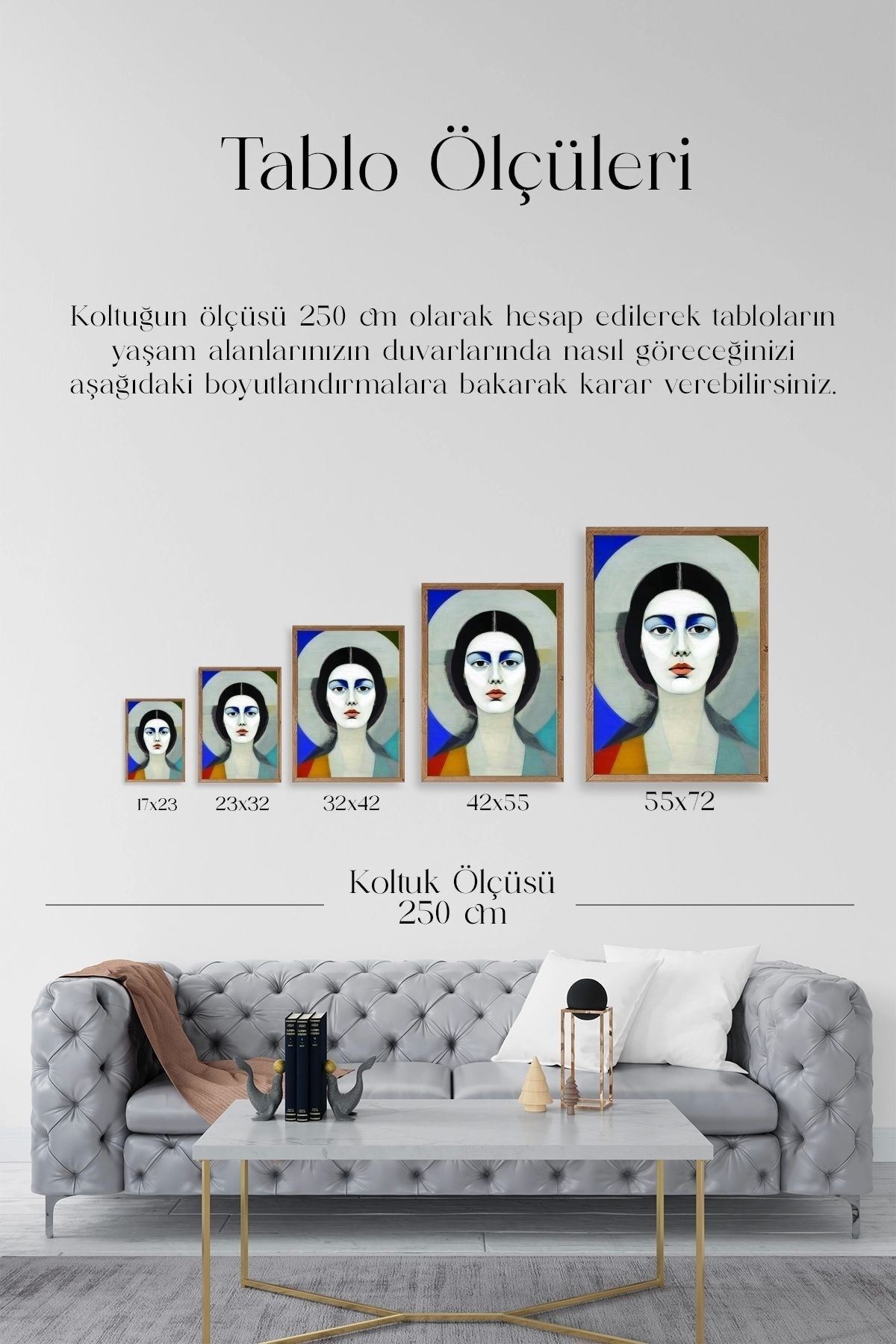 Kadın Ahşap Çerçeveli Tablo 50 x 70