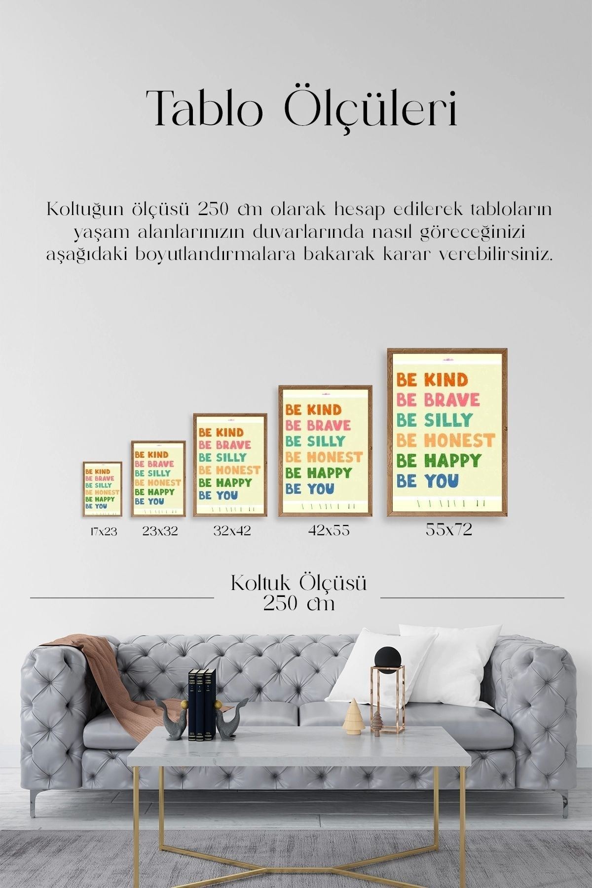 Motto Ahşap Çerçeveli Tablo 17 x 23