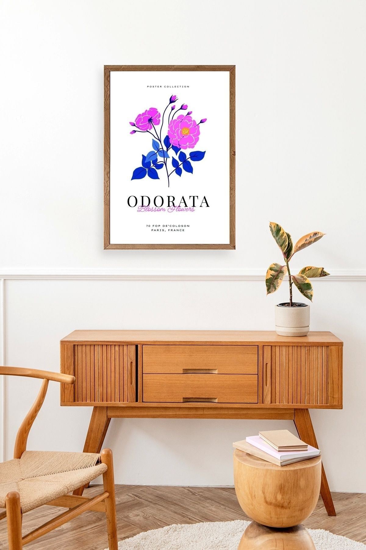 Çiçek Ahşap Çerçeveli Tablo 30 x 42